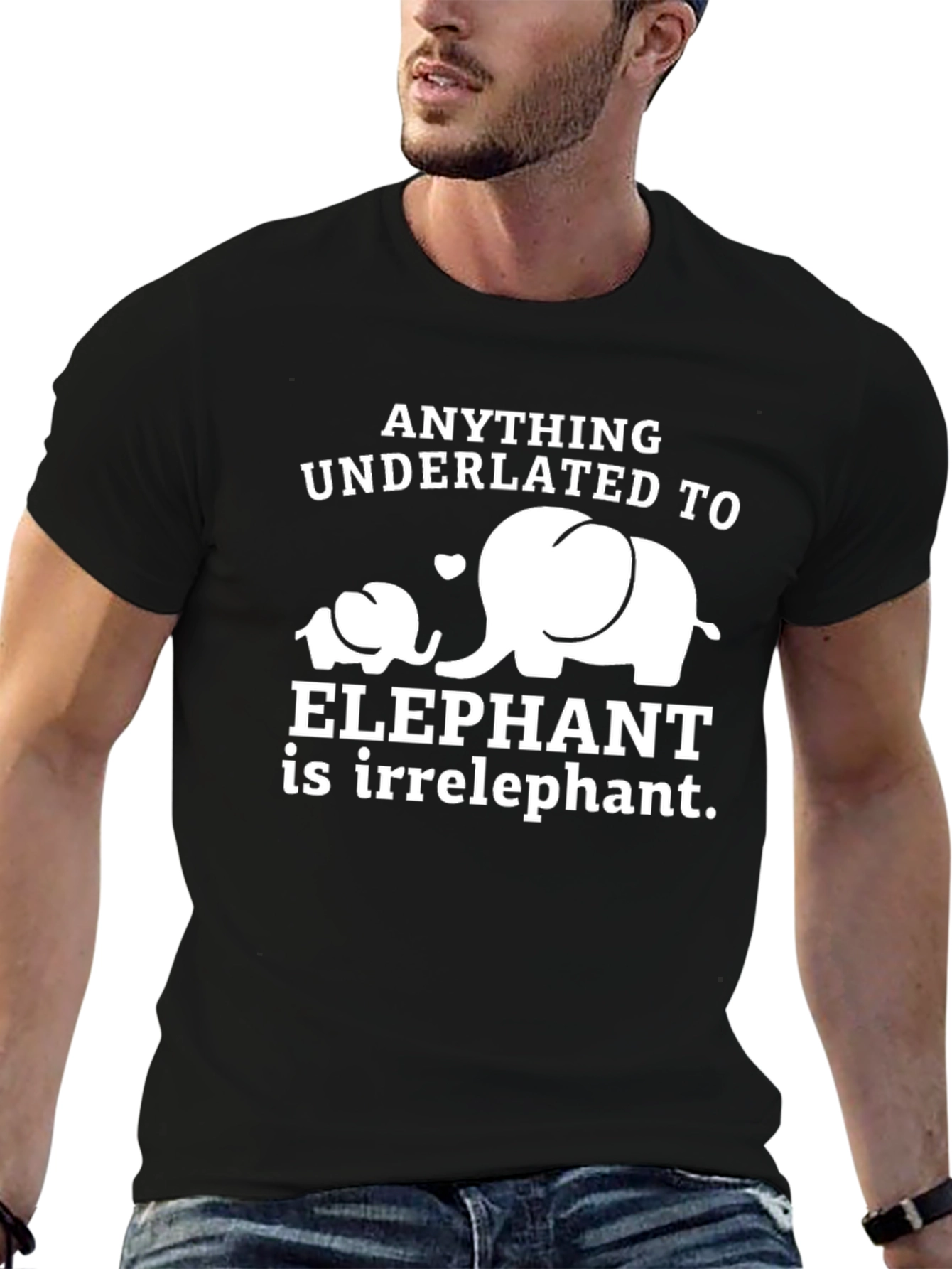 Black Irrelephant Men's Black T-Shirt view 6