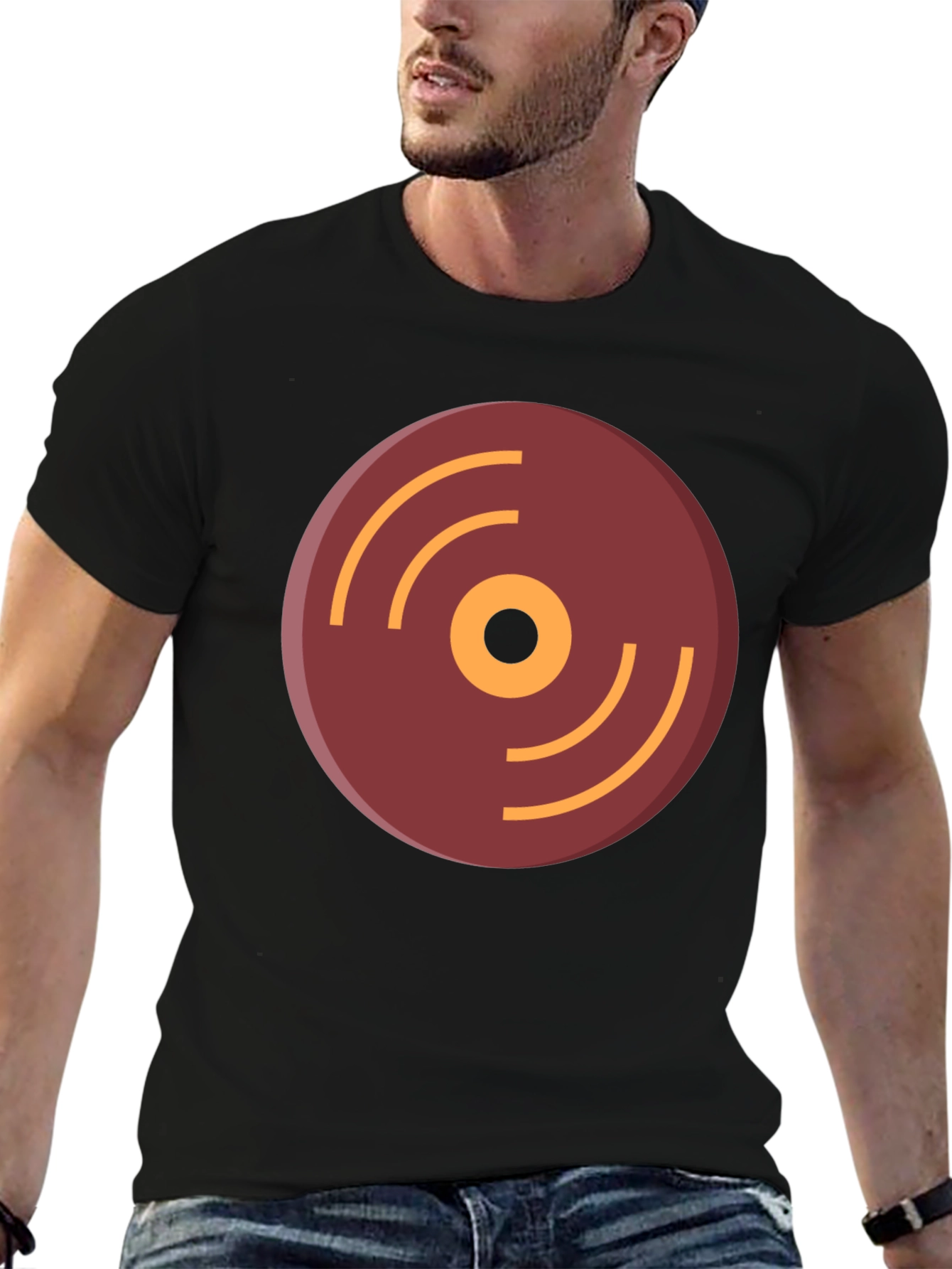 Black Retro Record Graphic T-Shirt - Stylish Music Lover Tee view 6