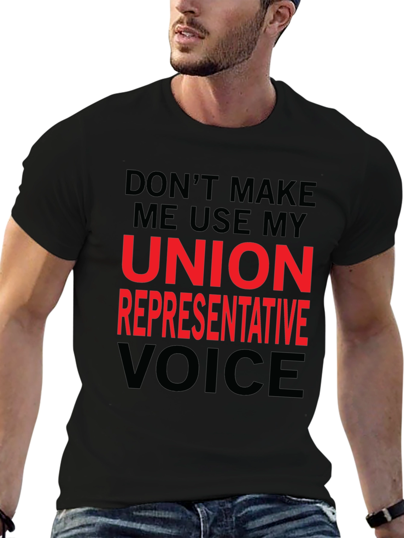 Black Union Representative T-Shirt - Funny Novelty Tee view 6
