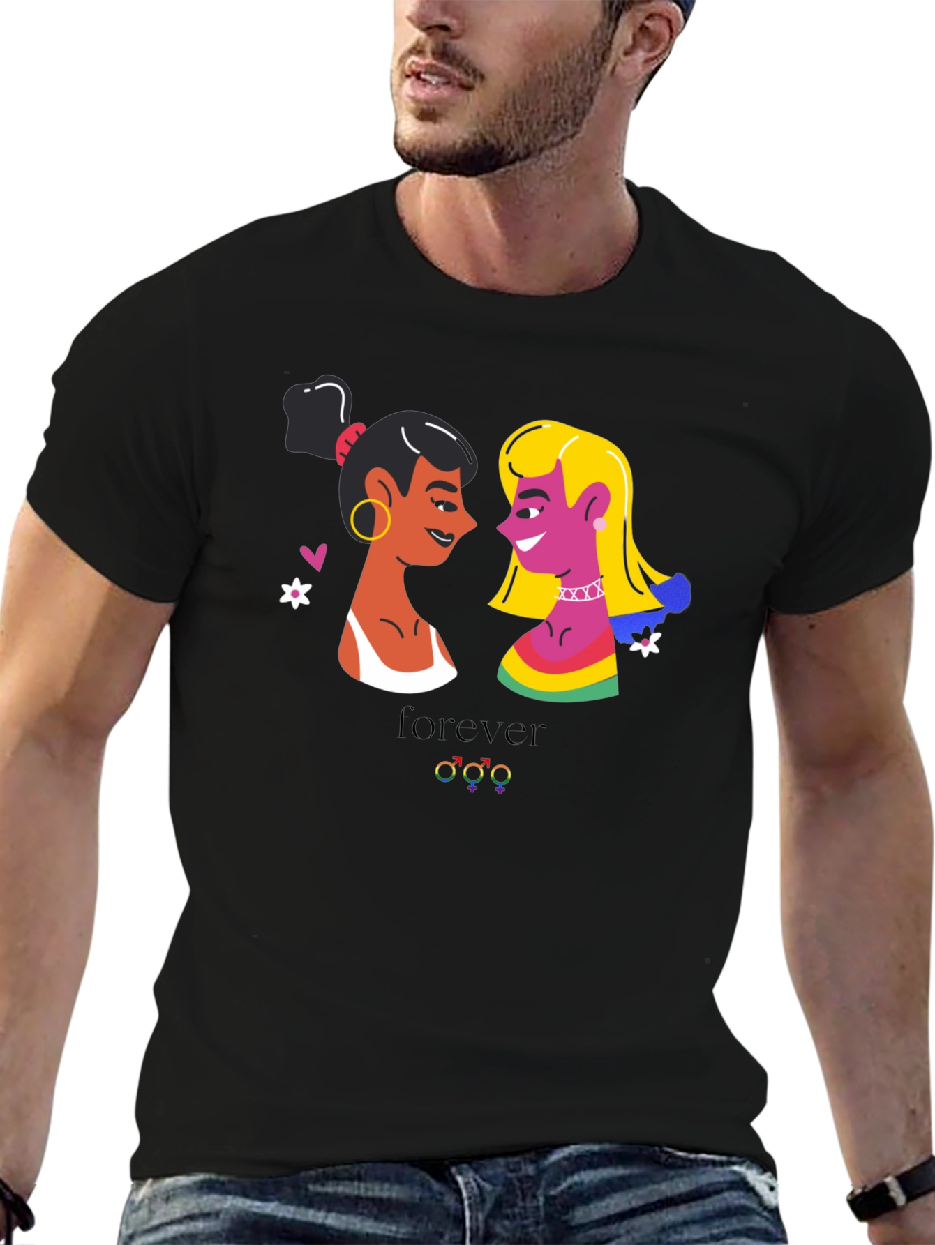 Black Lesbian Pride T-Shirt - Forever Design view 6