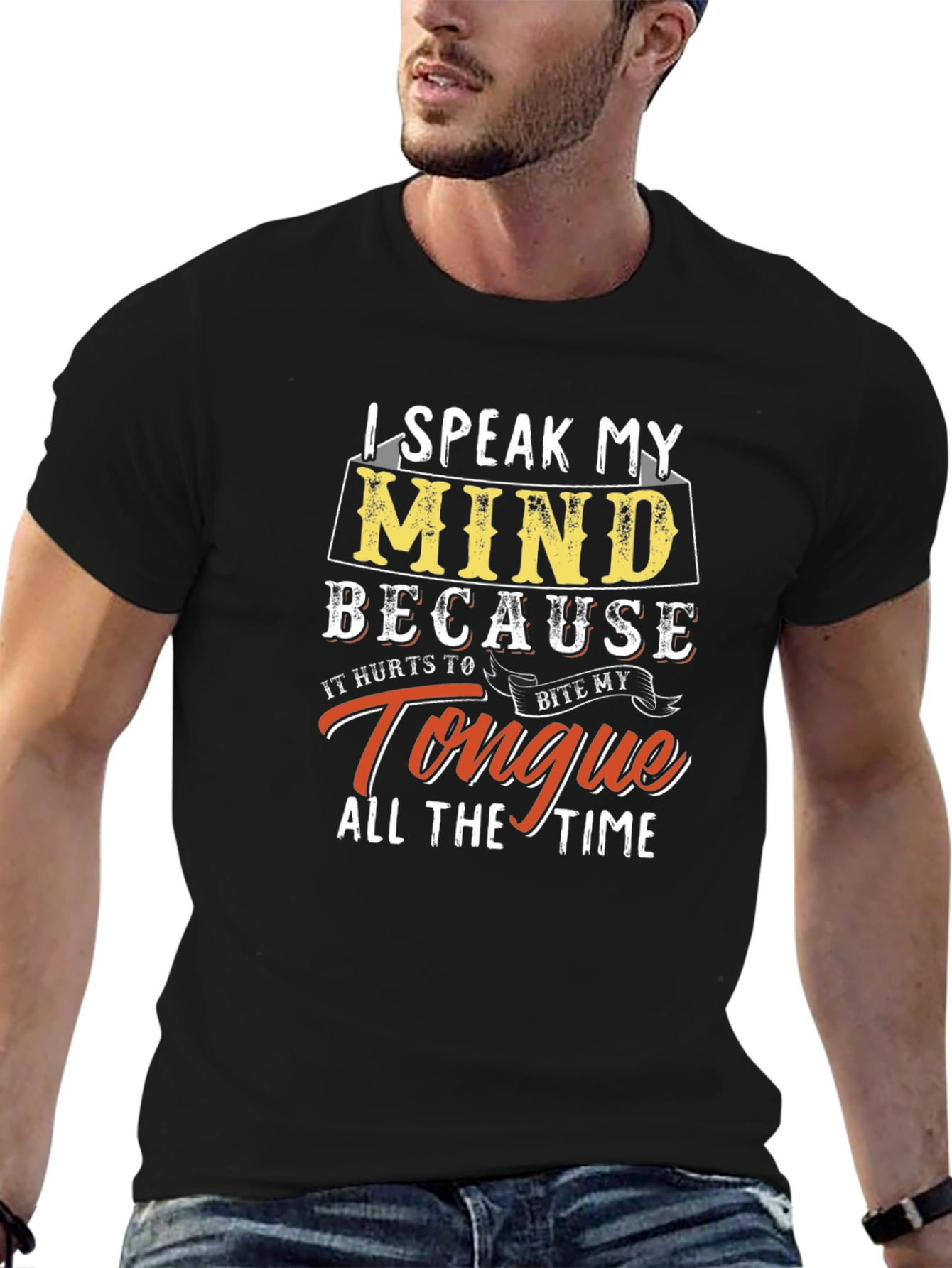 Black Speak My Mind Graphic T-Shirt view 6