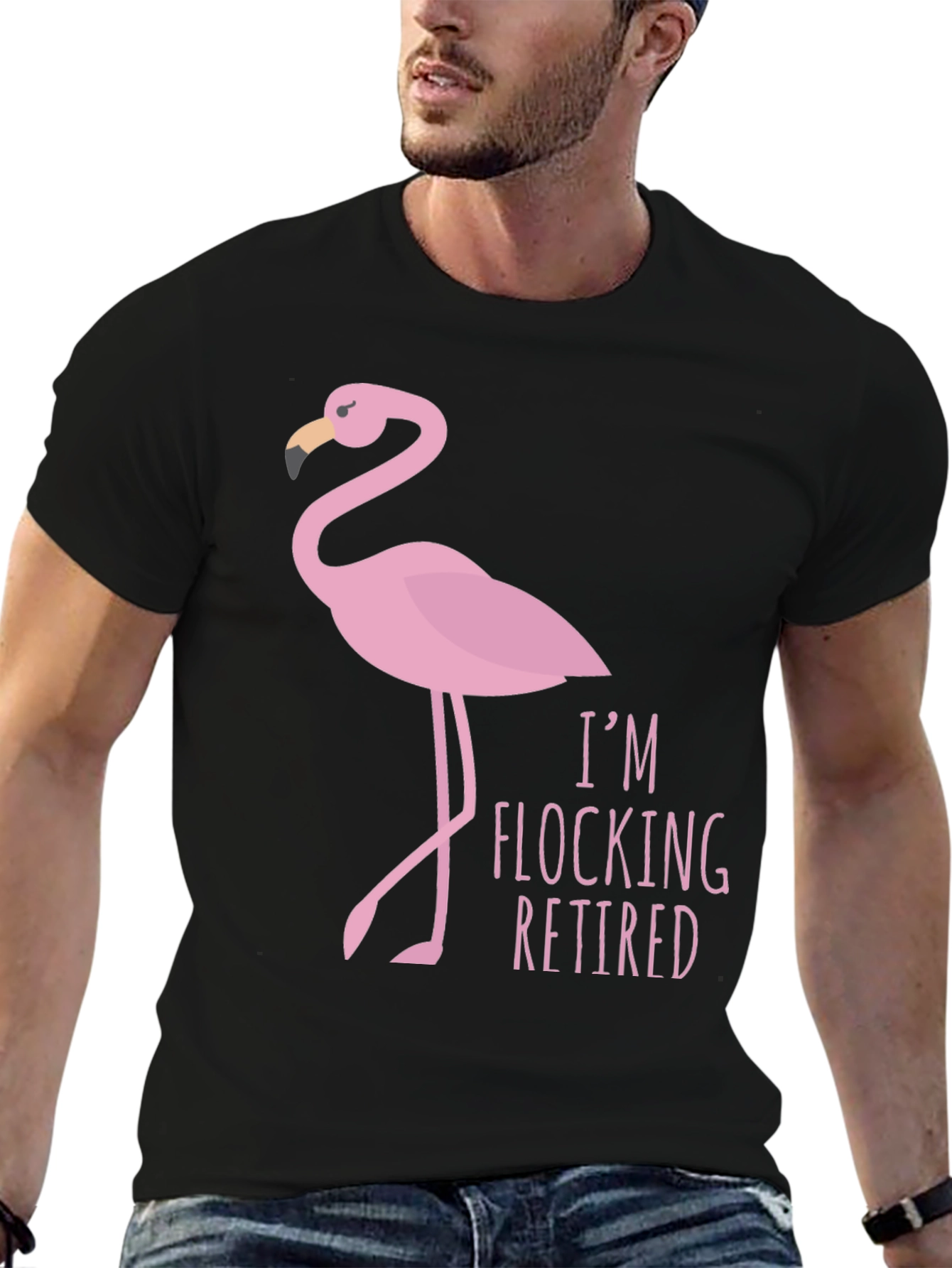Black I'm Flocking Retired T-Shirt view 6