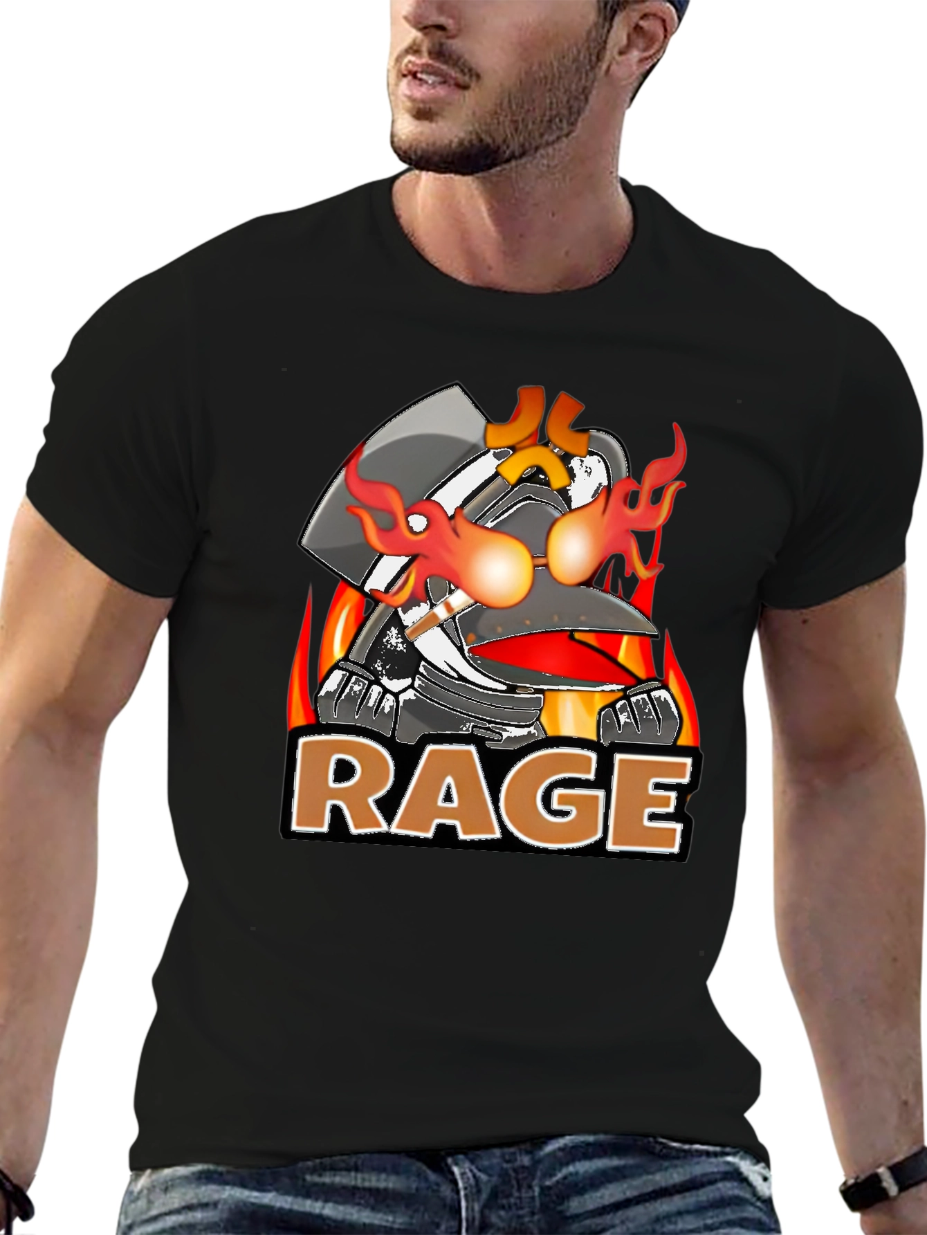 Black RAGE Graphic T-Shirt - Bold & Edgy Design view 6