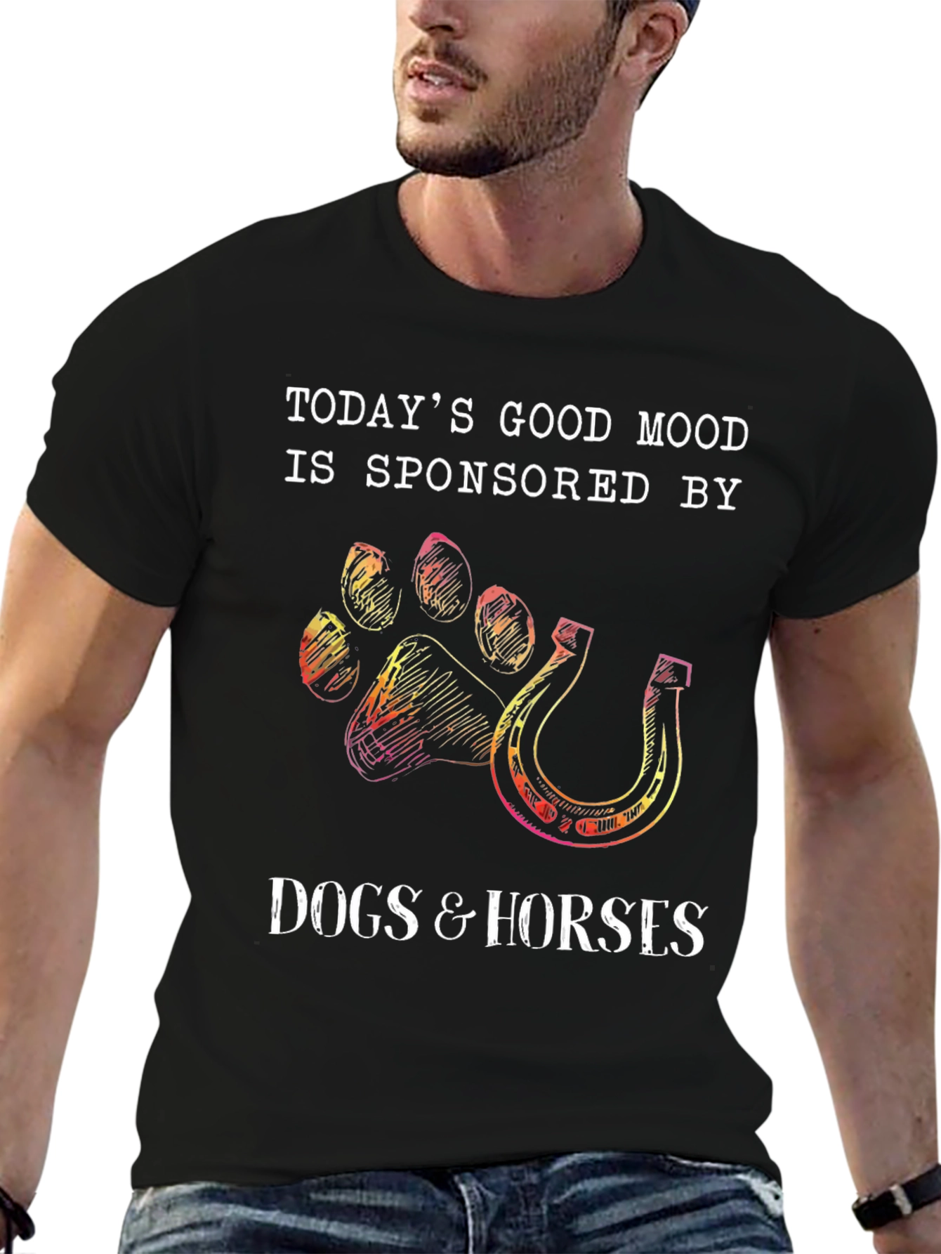 Black Dogs & Horses T-Shirt - Sponsored Good Mood view 6