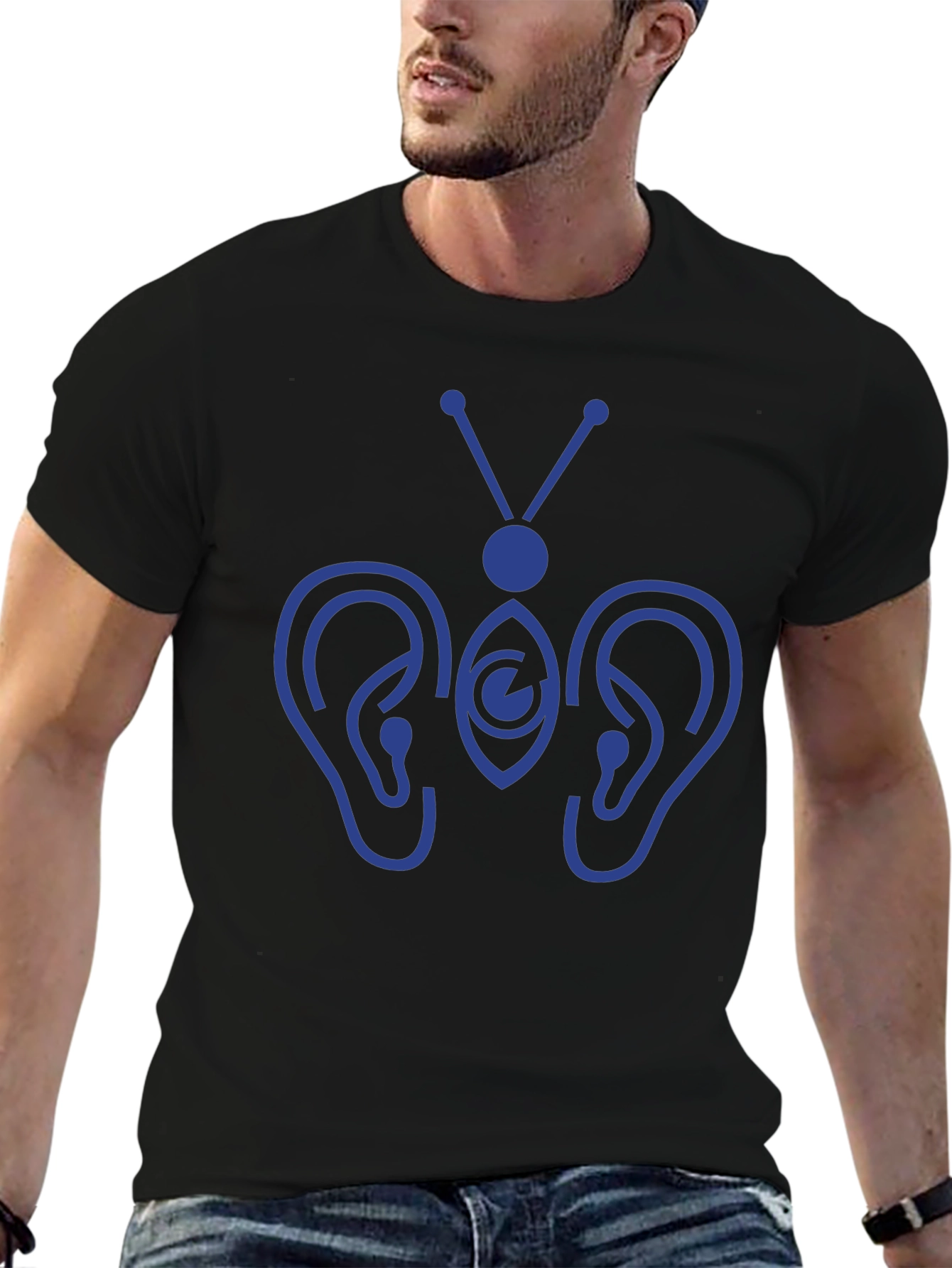 Hearing Butterfly Graphic Tee - Black - 6
