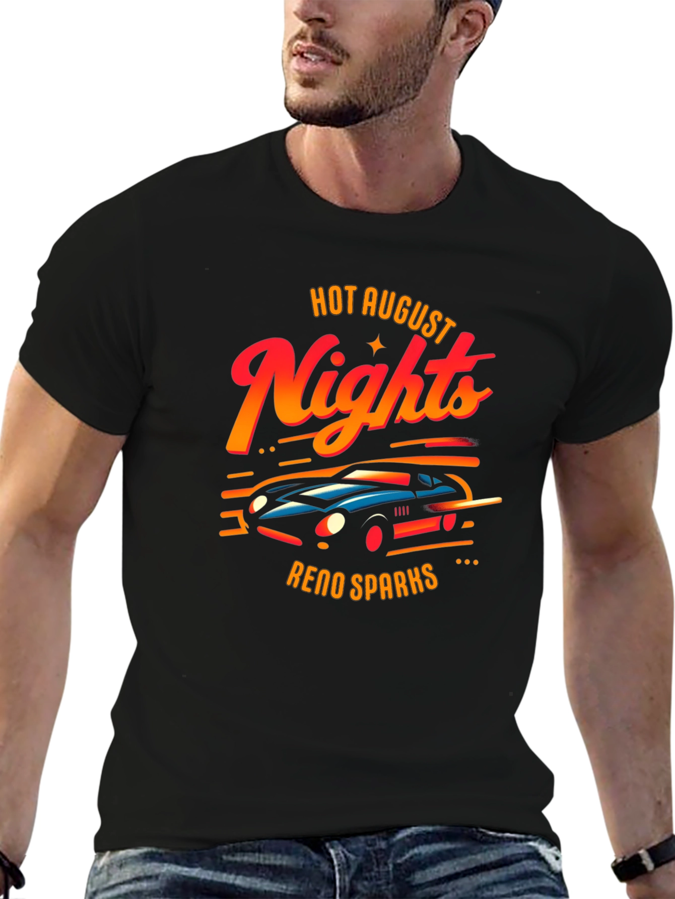 Black Hot August Nights T-Shirt view 6