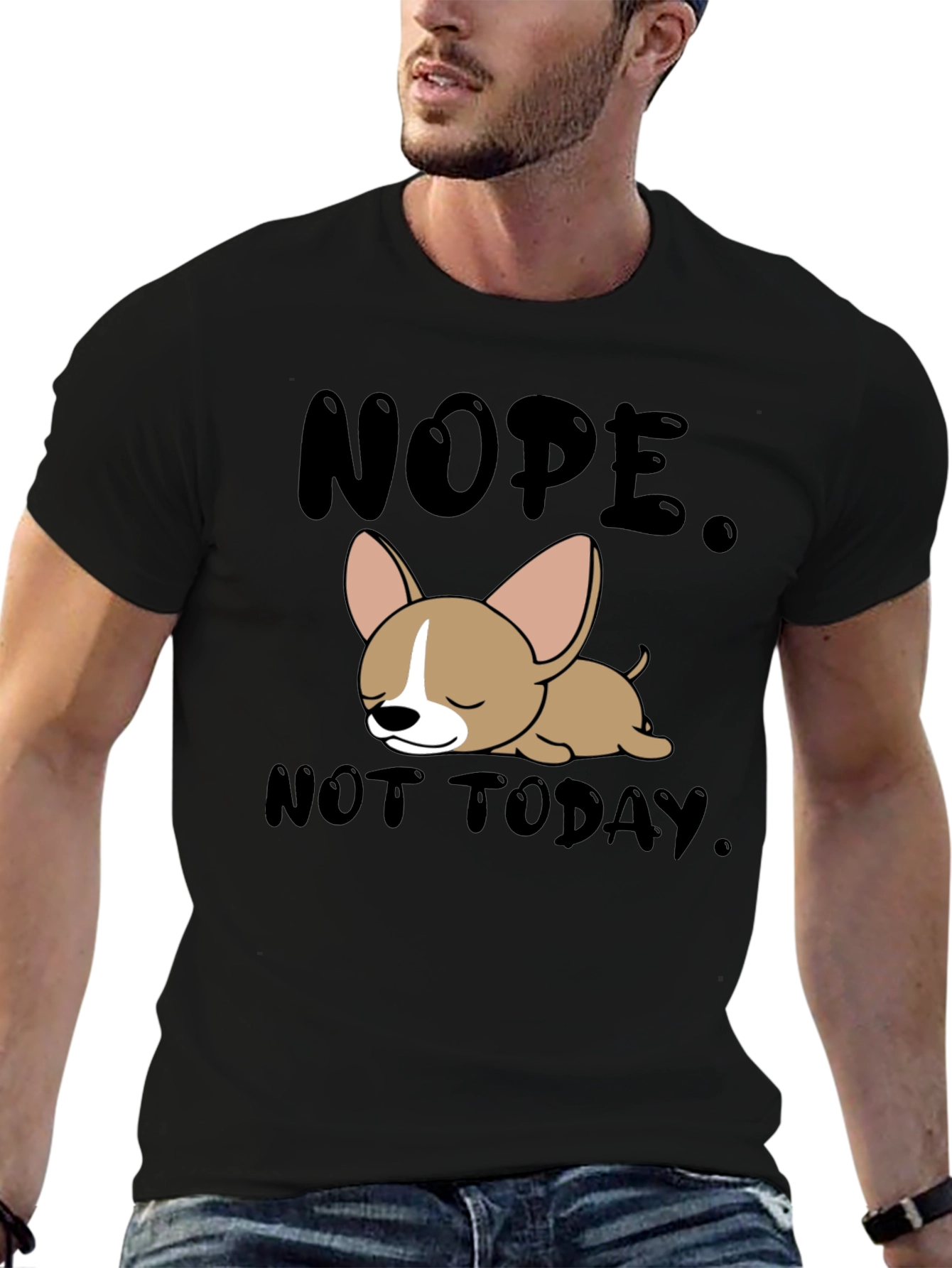 Black Nope Not Today Graphic T-Shirt view 6