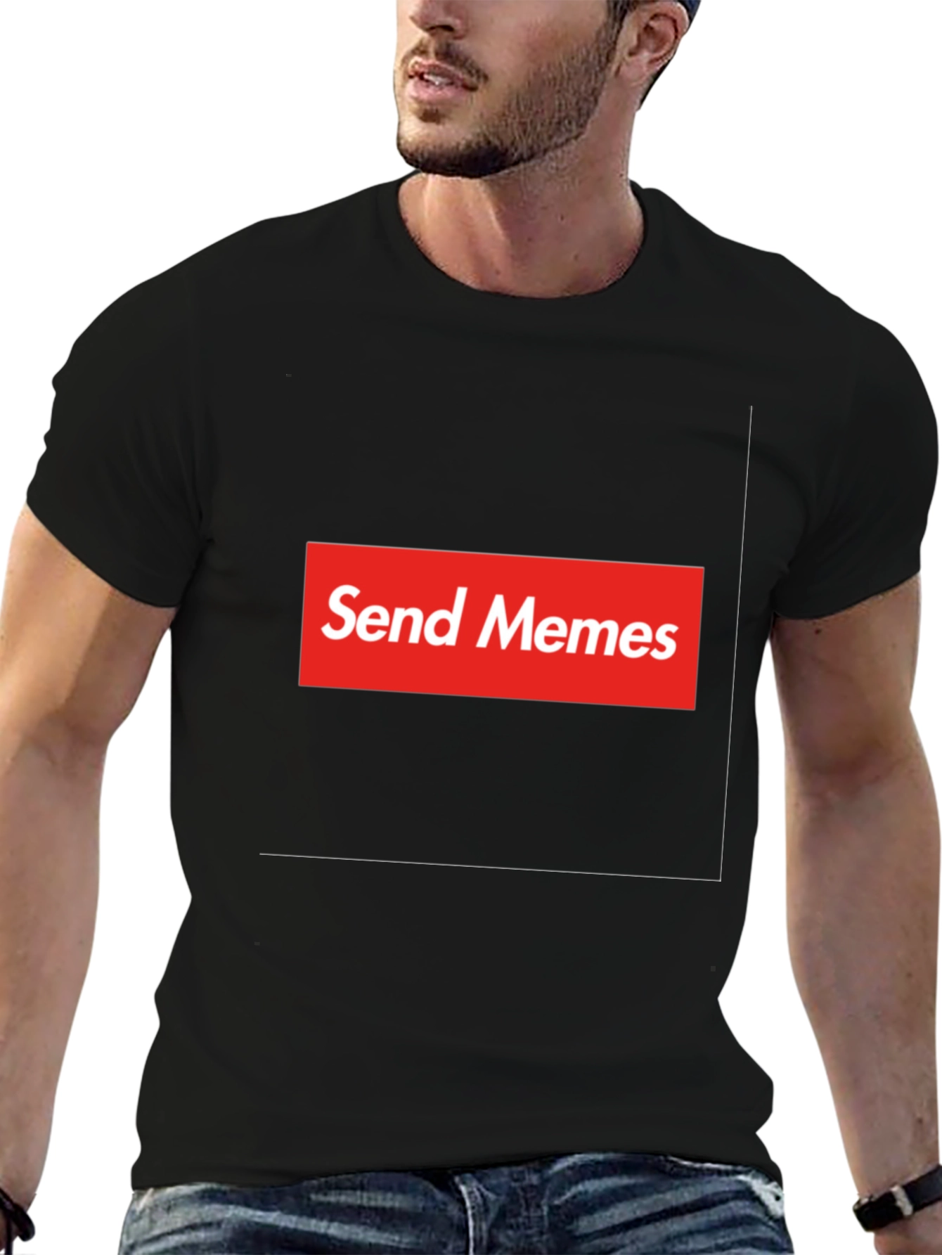 Black Send Memes Graphic Tee - Supreme Parody view 6
