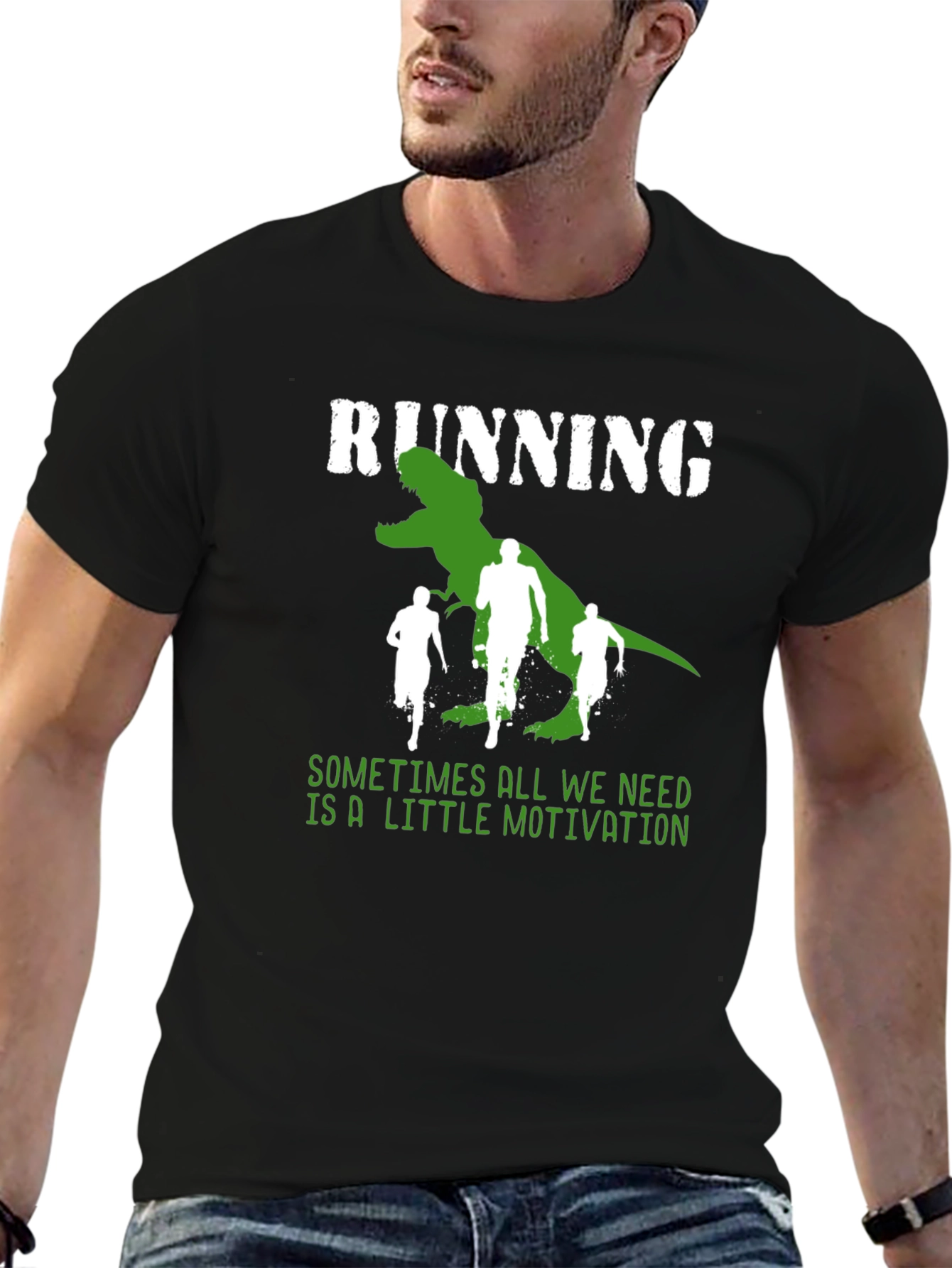 Black Running T-Rex Motivation Tee view 6