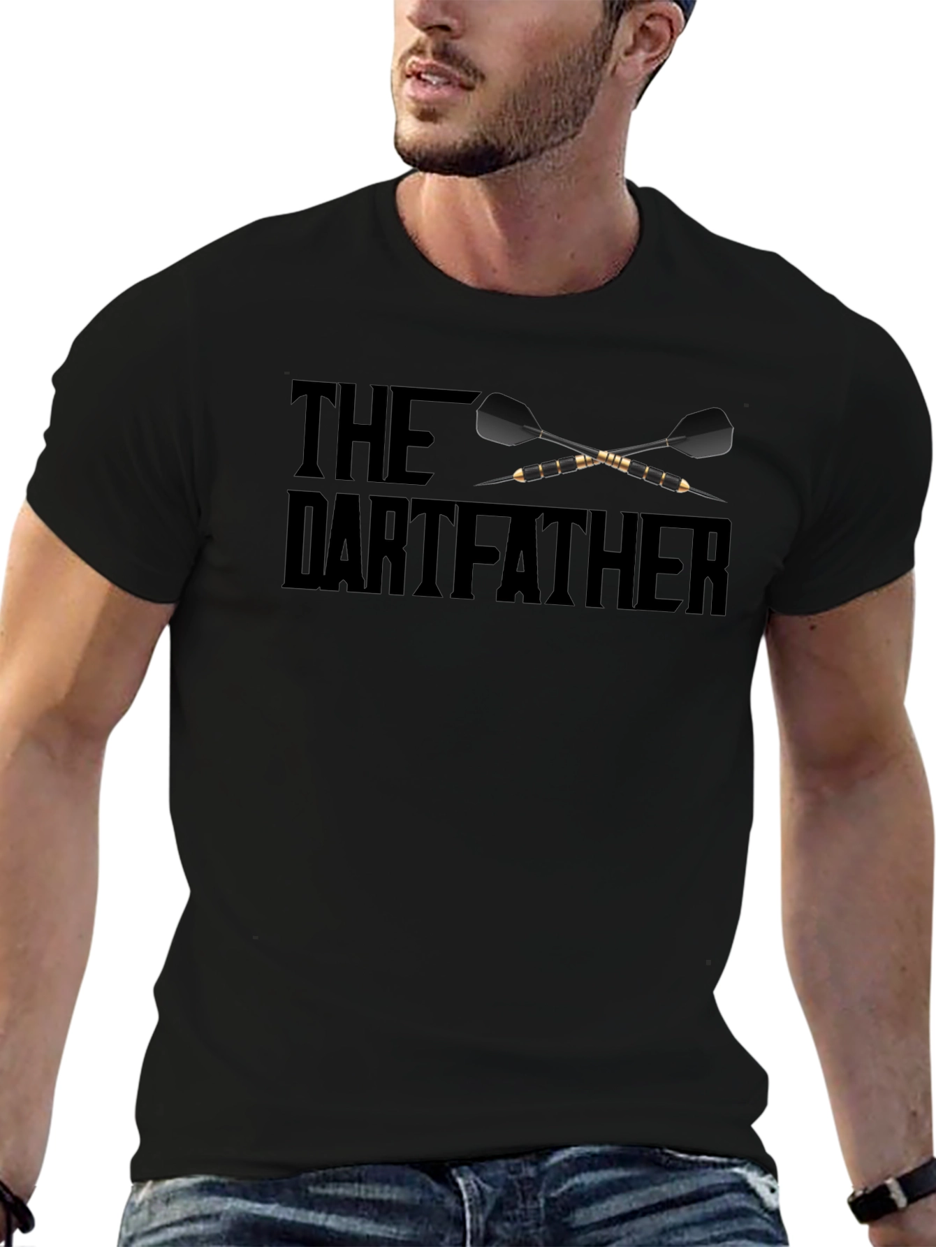 Black The Dartfather T-Shirt - Dart Player Apparel view 6