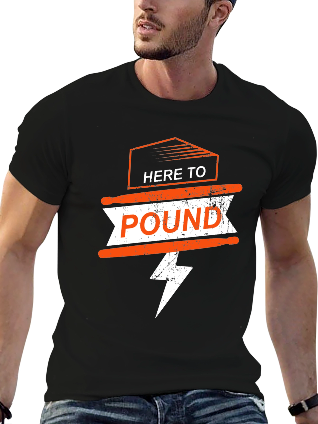 Black Here to Pound T-Shirt - Black view 6