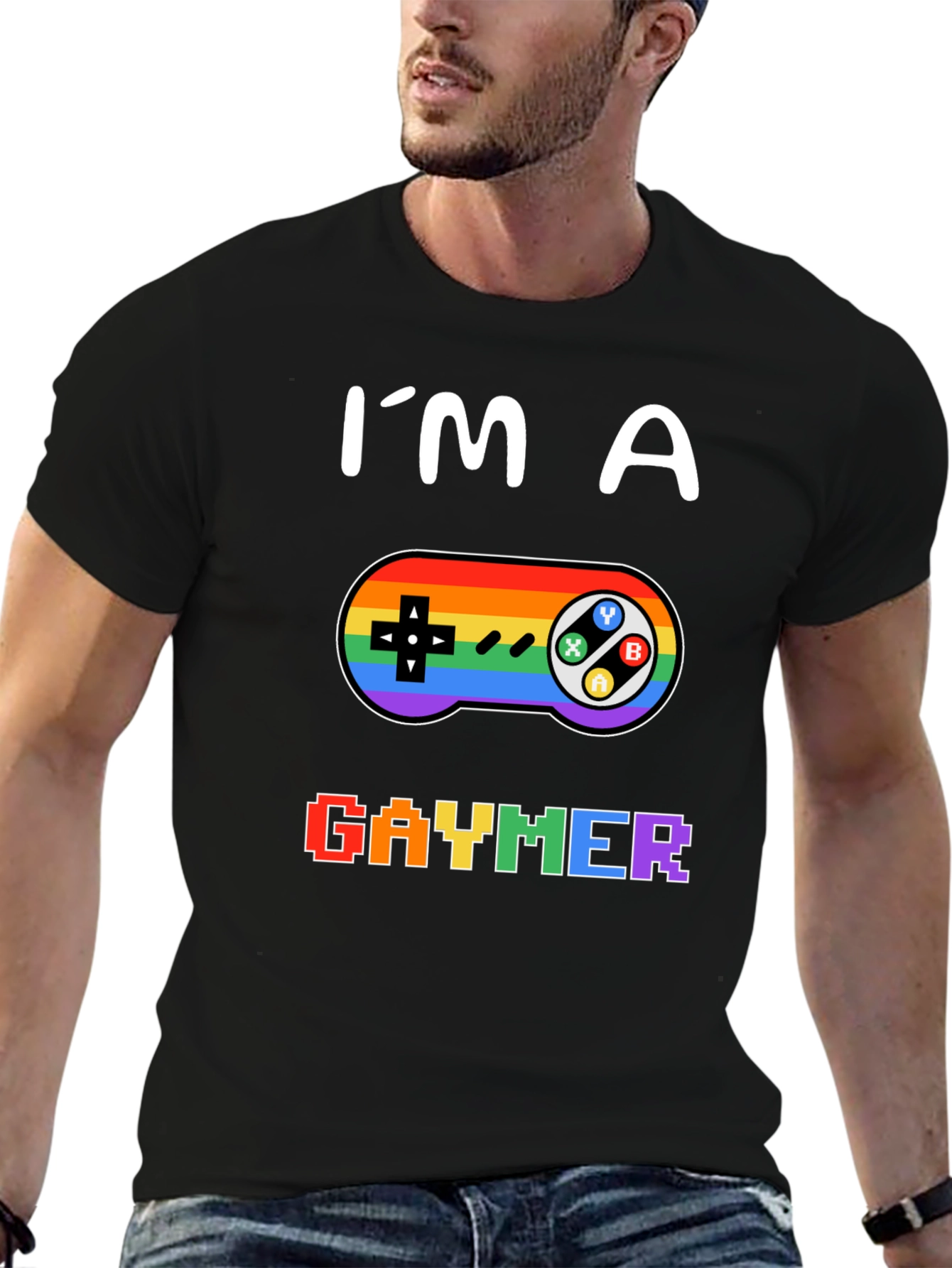 Black Gaymer T-Shirt - Pride LGBT Gamer Tee view 6