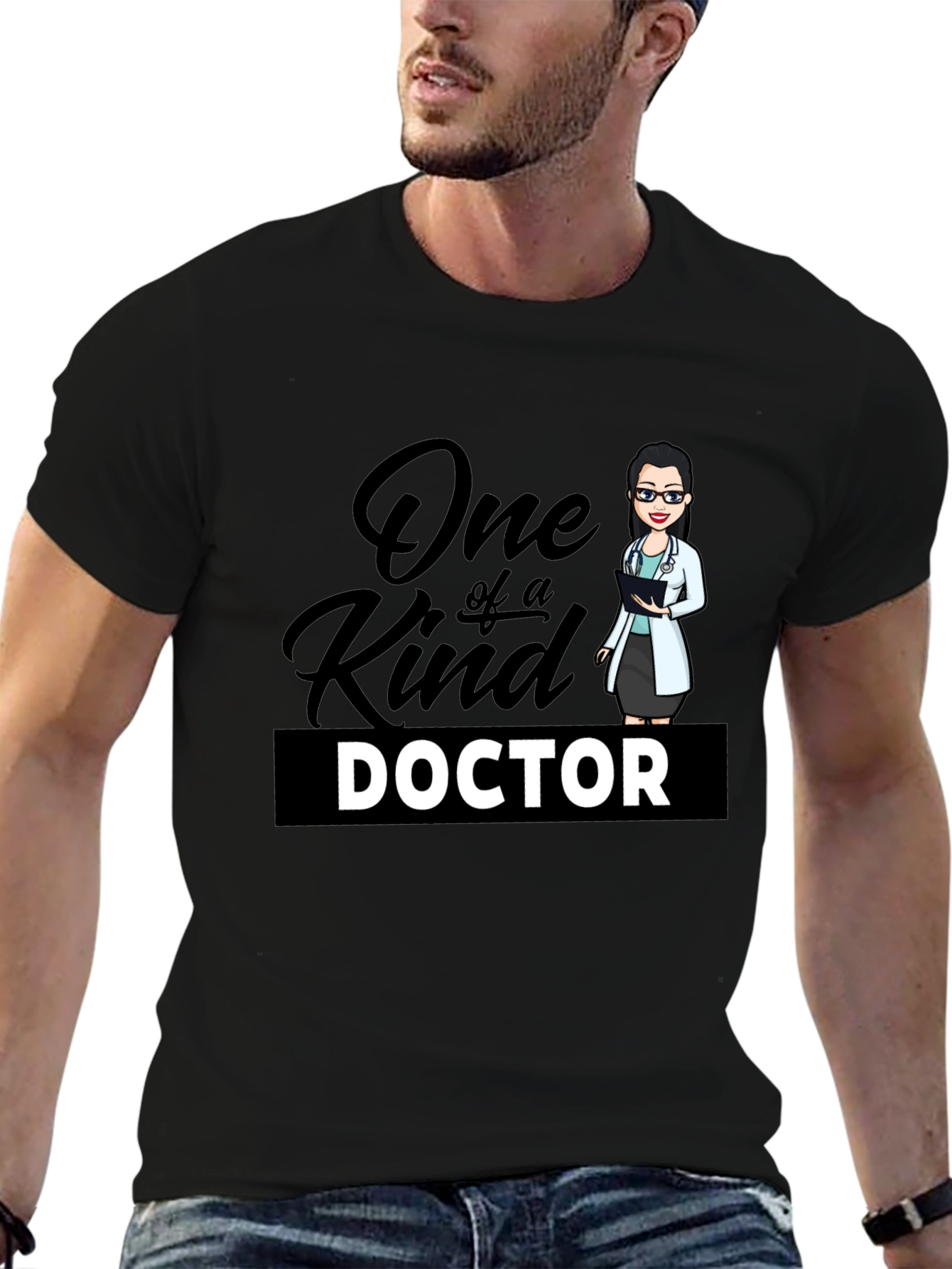 Black One of a Kind Doctor T-Shirt - Black Cotton Blend view 6