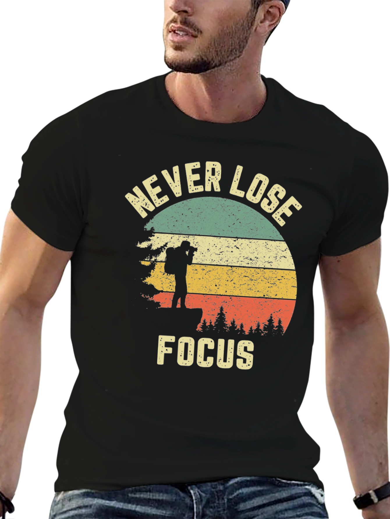 Black Never Lose Focus Graphic Tee view 6