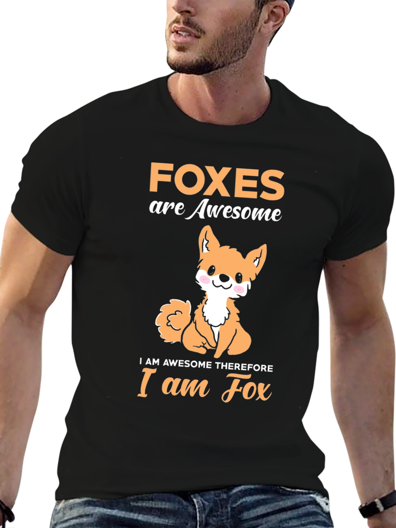 Black Foxes are Awesome Graphic T-Shirt view 6