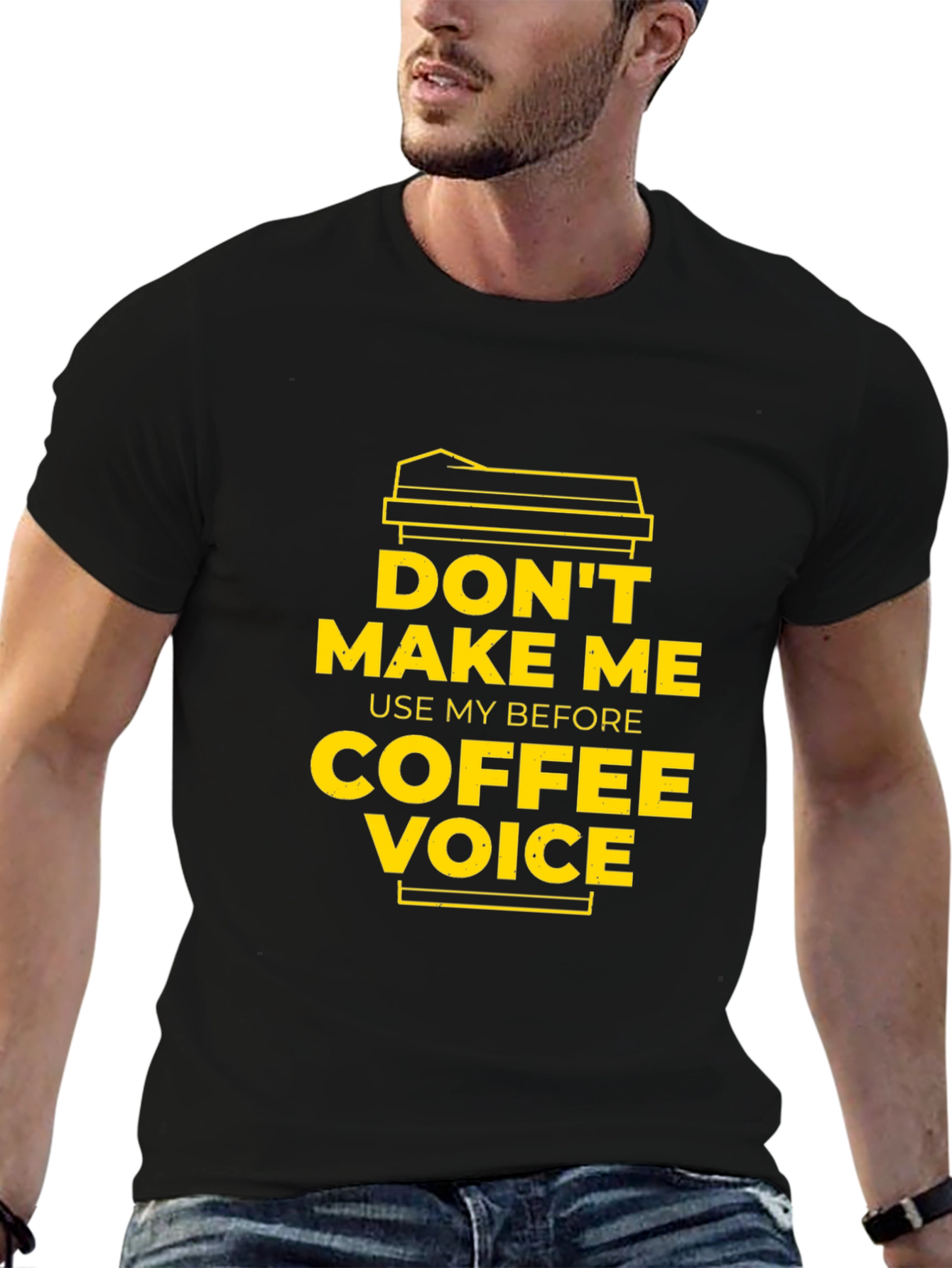 Black Don't Make Me Use My Before Coffee Voice Graphic Tee view 6