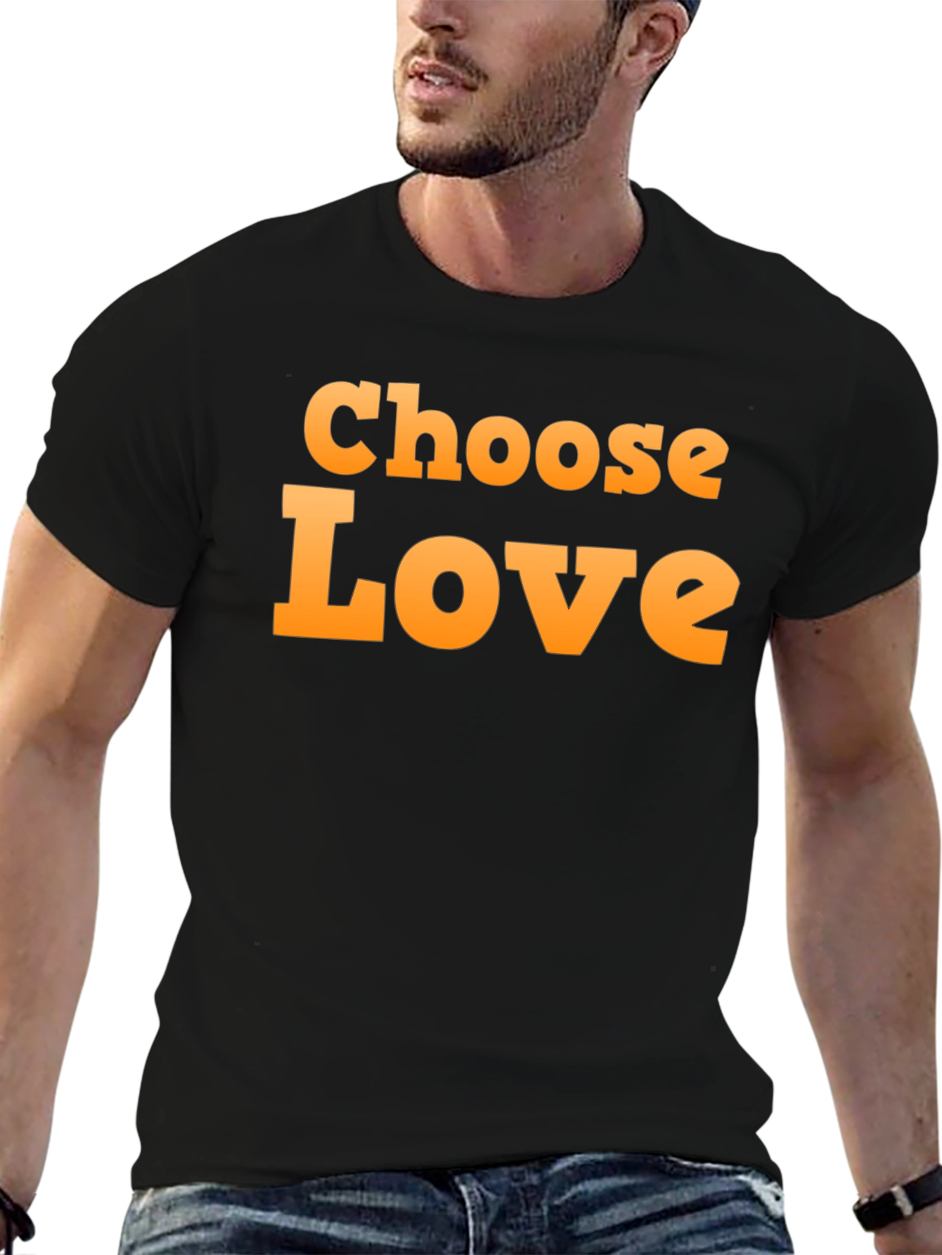 Black Choose Love Graphic Black T-Shirt view 6
