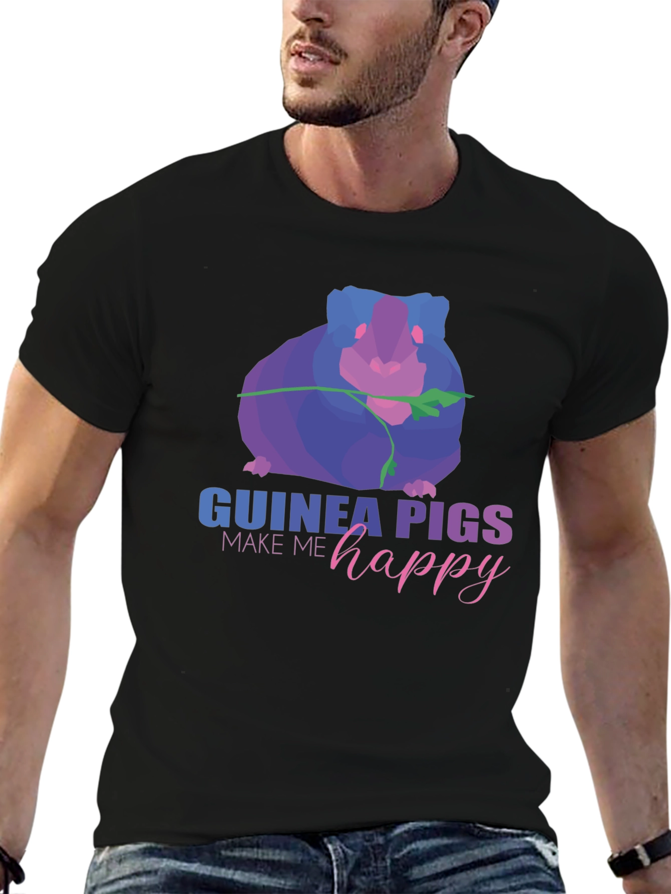 Black Guinea Pig Graphic Tee - Make Me Happy view 6