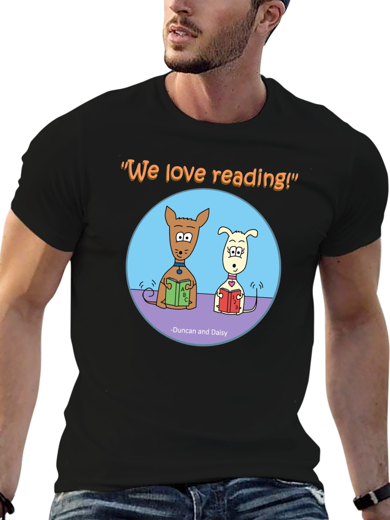 Black Reading Dogs Graphic T-Shirt view 6