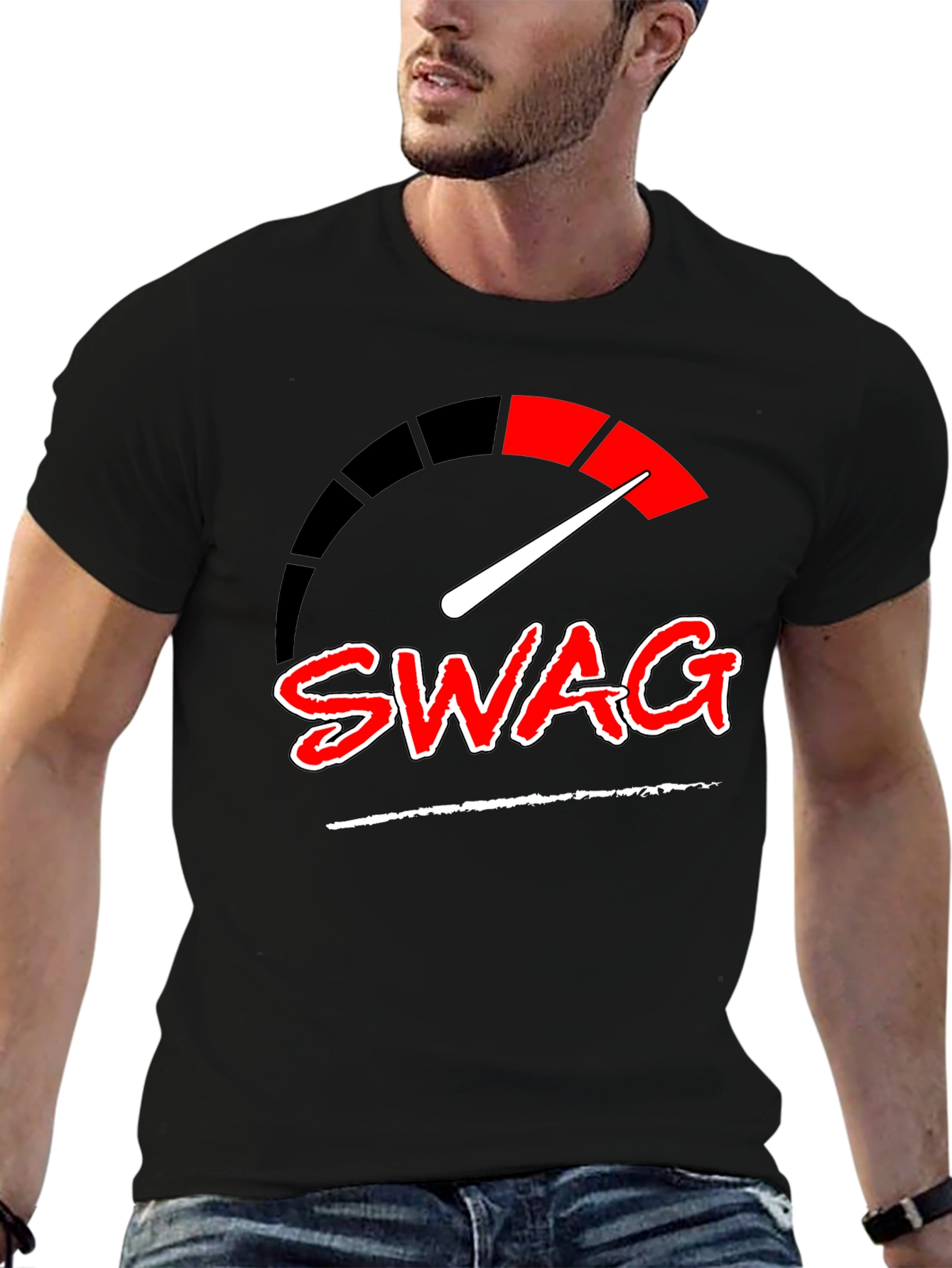 Black Swag Meter Graphic Tee - Cool Streetwear view 6