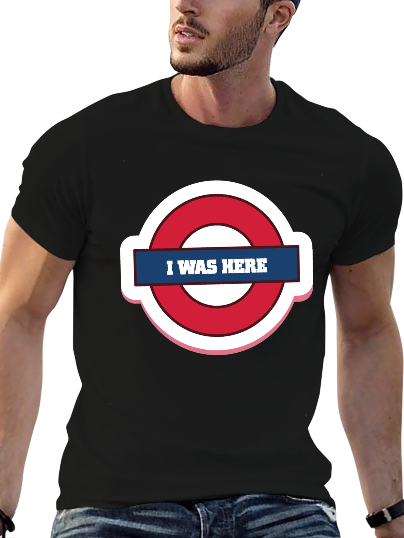 Black I Was Here Graphic Tee - Trendy Design view 6
