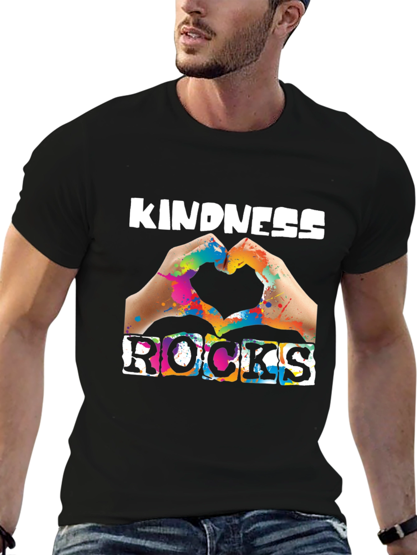 Black Kindness Rocks Graphic Tee - Black view 6