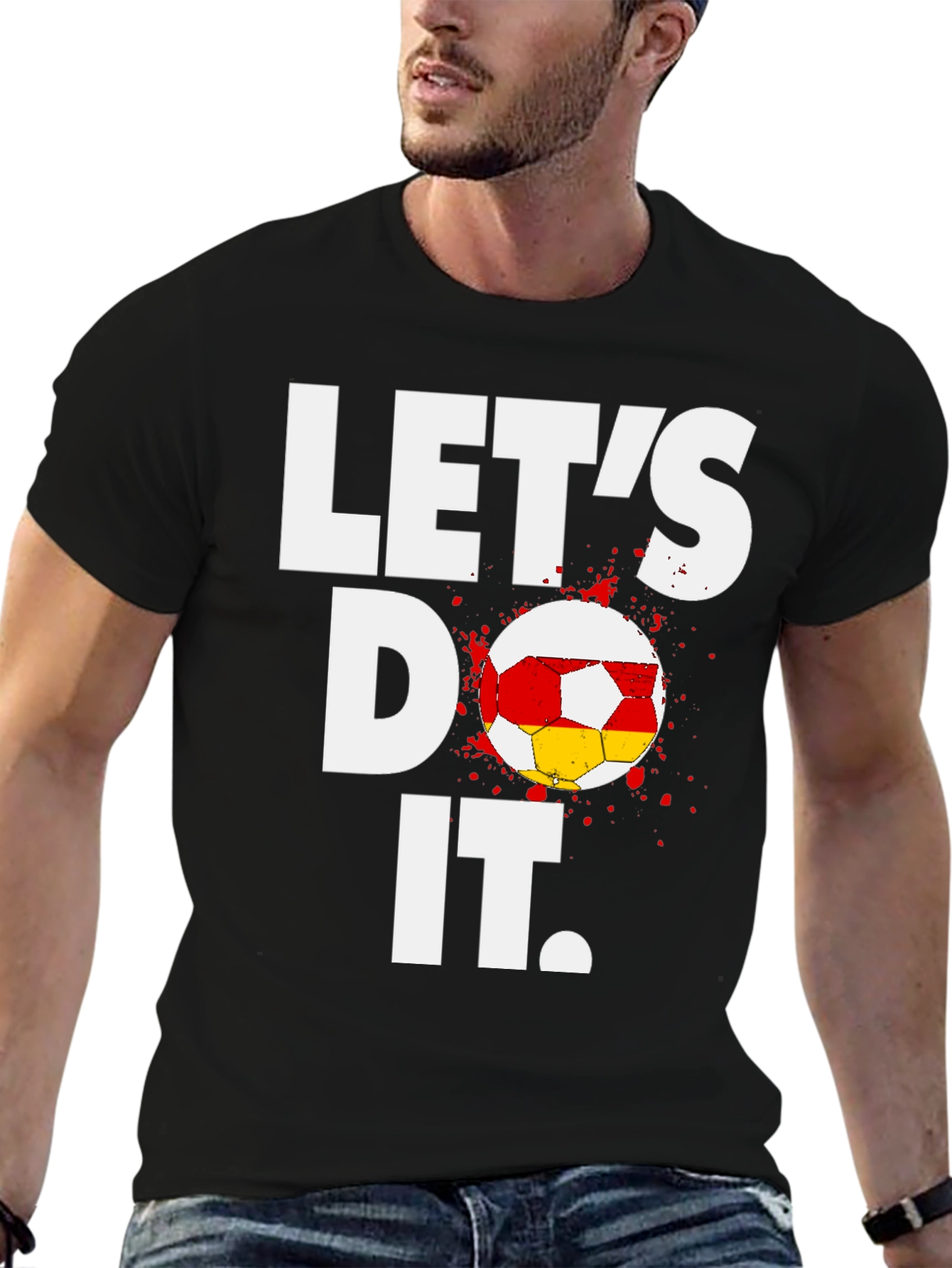 Black Let's Do It Soccer T-Shirt - Black Cotton Tee view 6