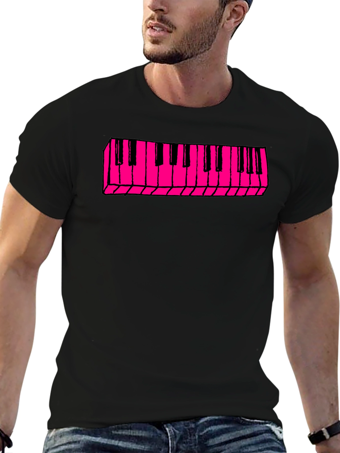 Black Keyboard T-Shirt - Retro Style view 6