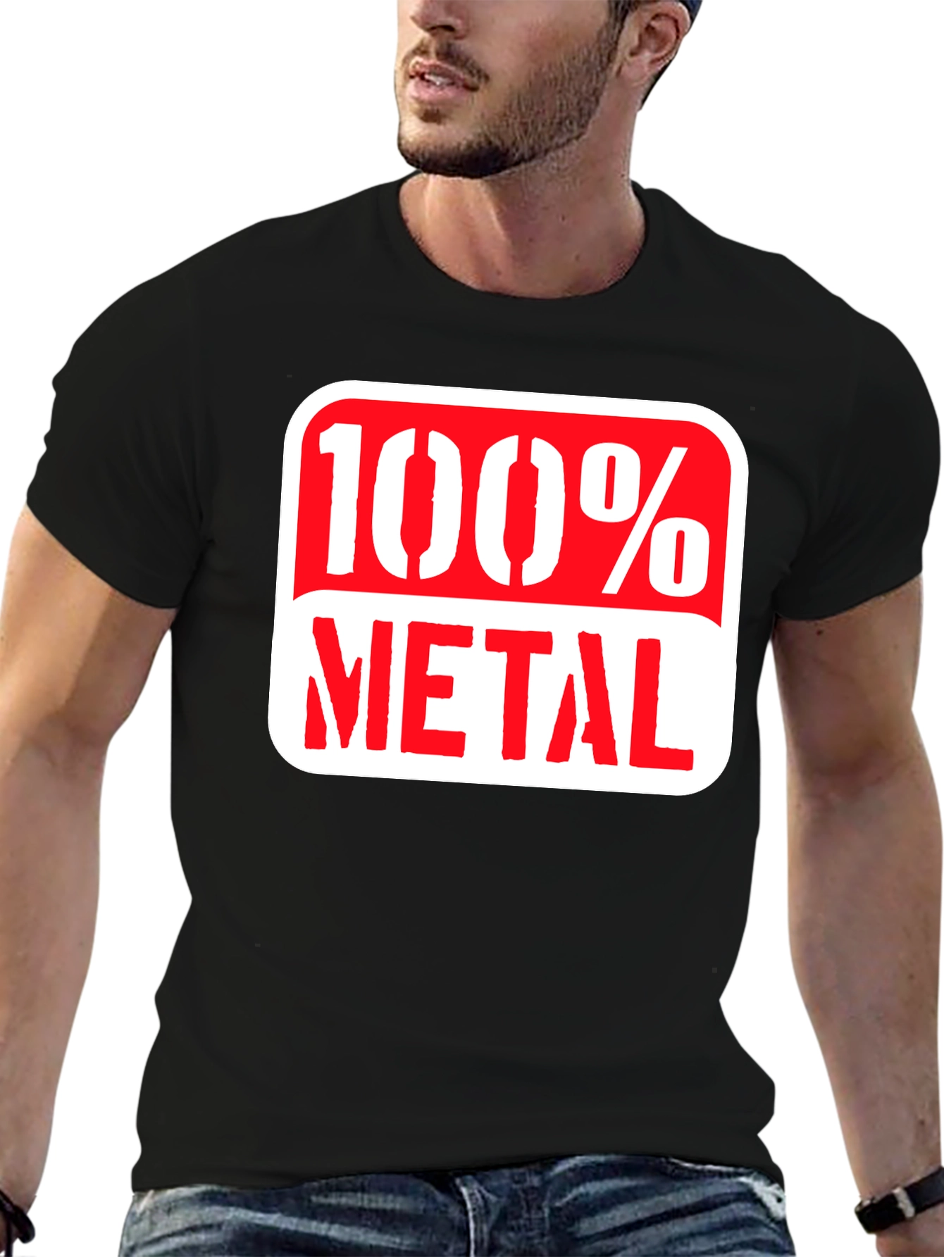 Black 100% Metal Graphic Tee - Rocker Style view 6