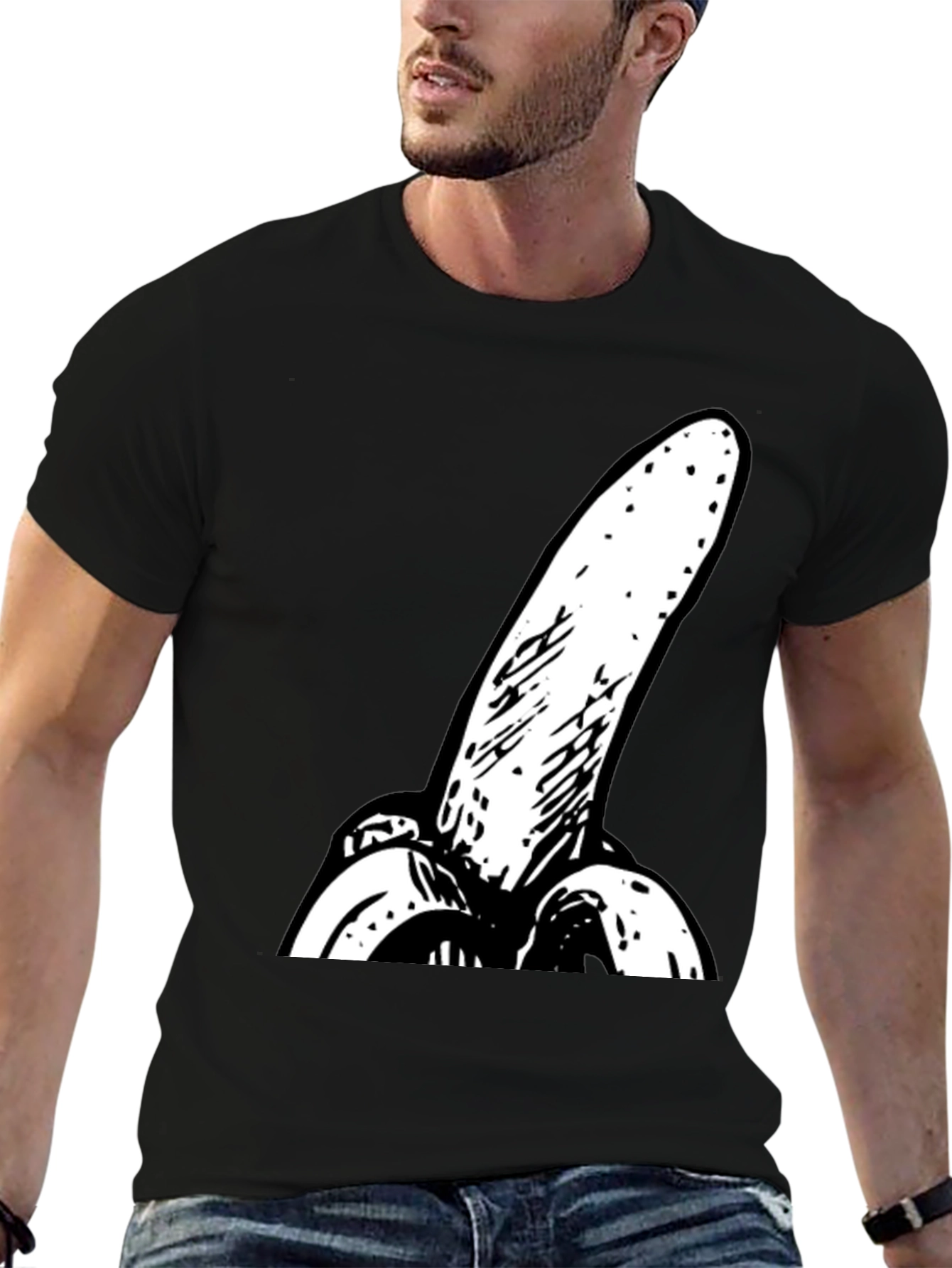Black Novelty Banana Graphic Black T-Shirt view 6
