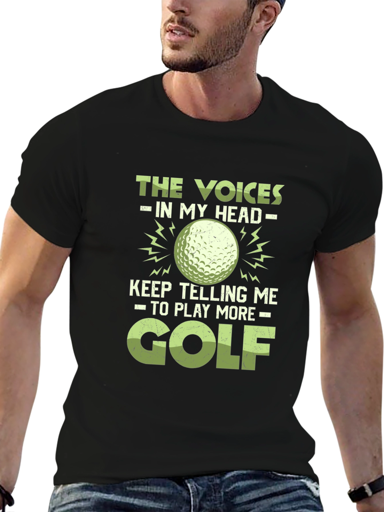 Black Voices in My Head Golf T-Shirt view 6