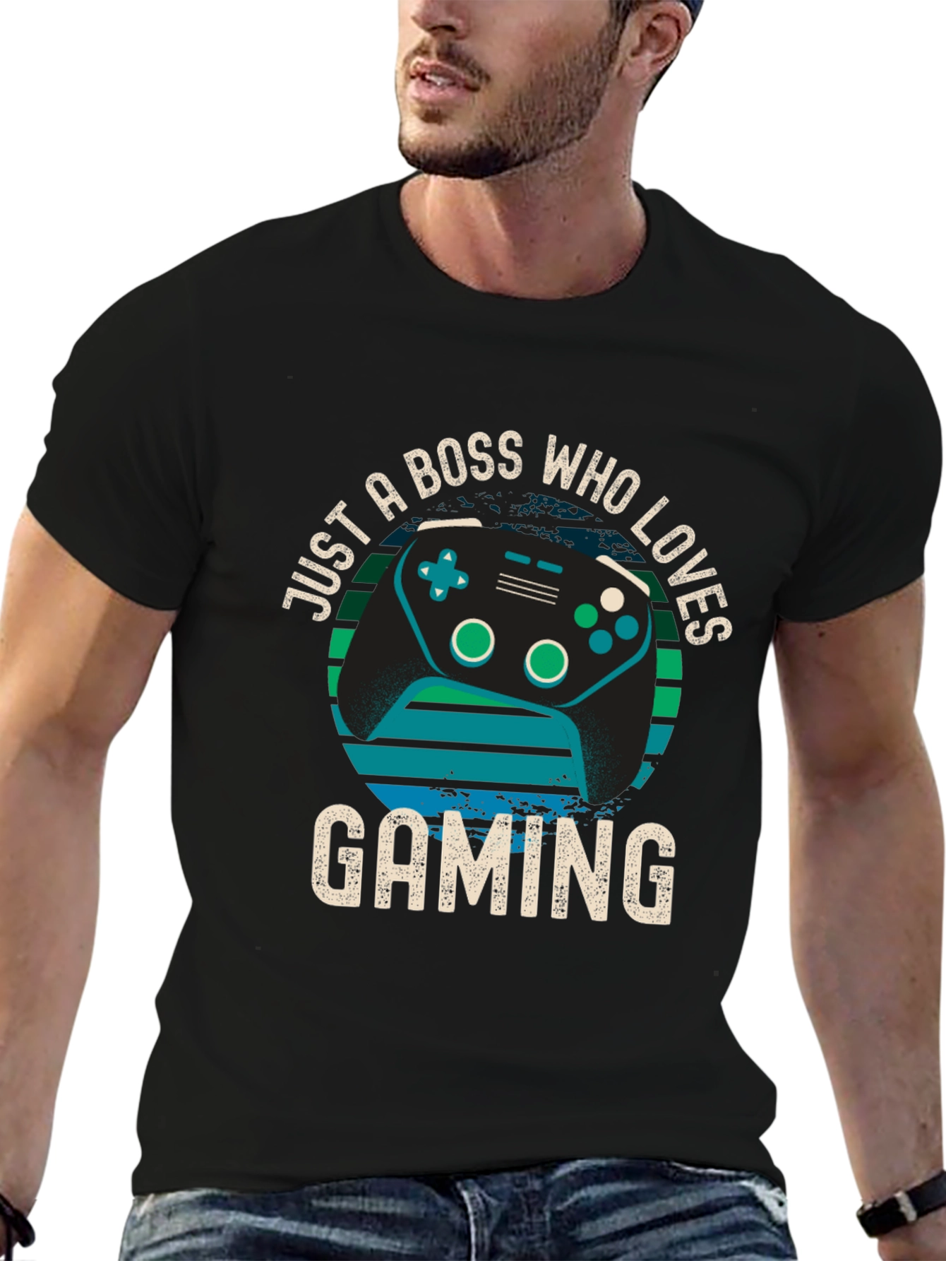 Black Boss Who Loves Gaming T-Shirt - Gamer Gift view 6