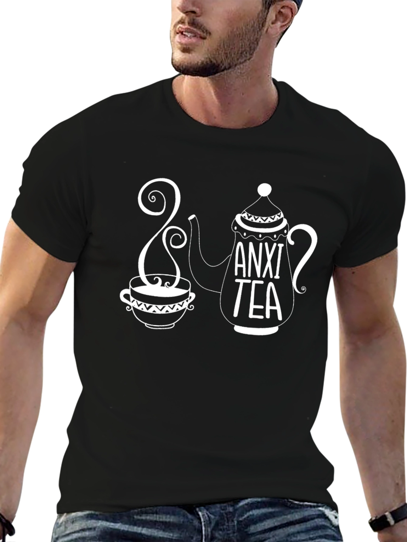 Black Anxi-TEA T-Shirt - Relax & Unwind view 6