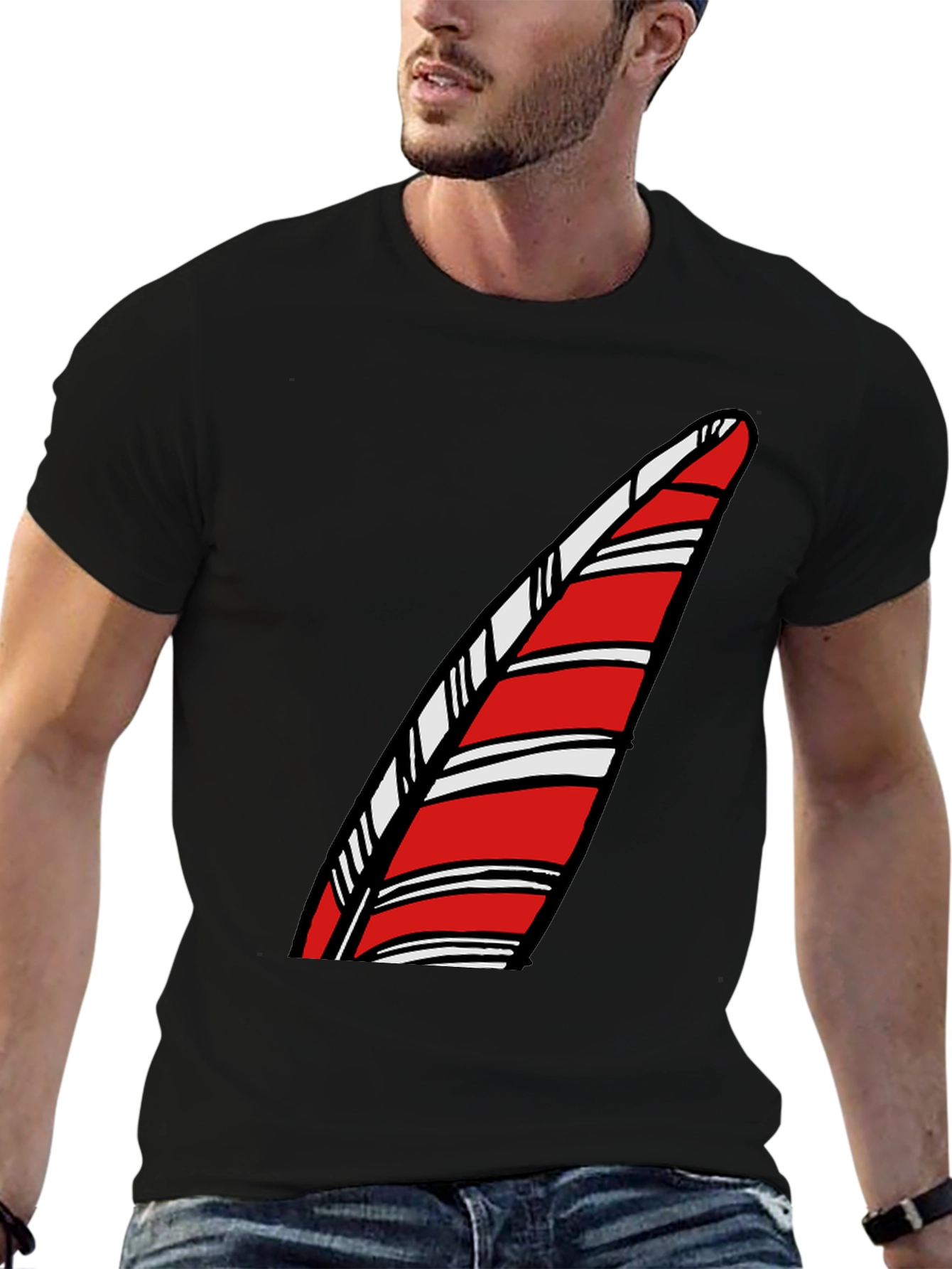 Black Candy Cane Striped T-Shirt - Festive Holiday Style view 6