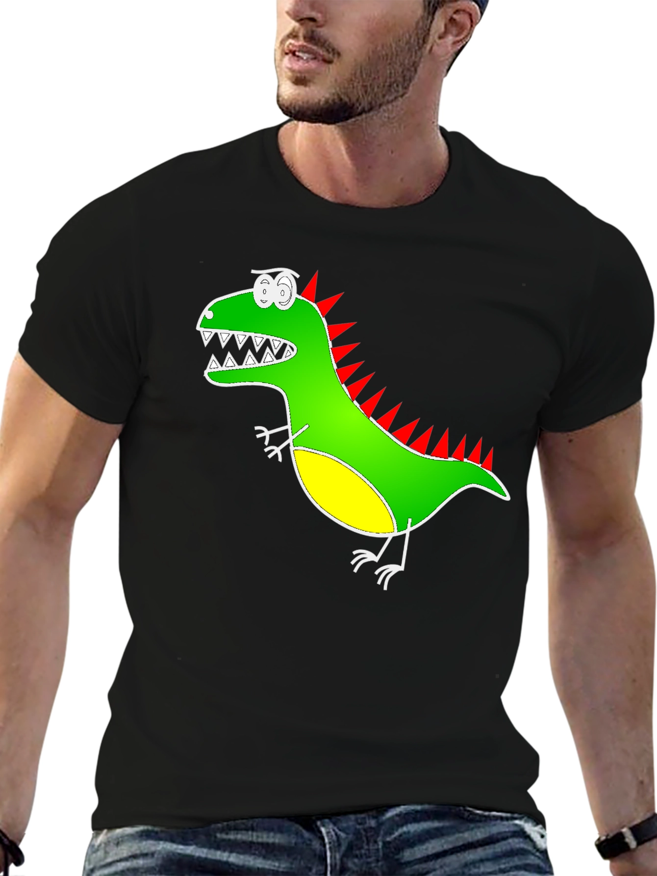 Black Dino Graphic Tee - Quirky & Fun Design view 6