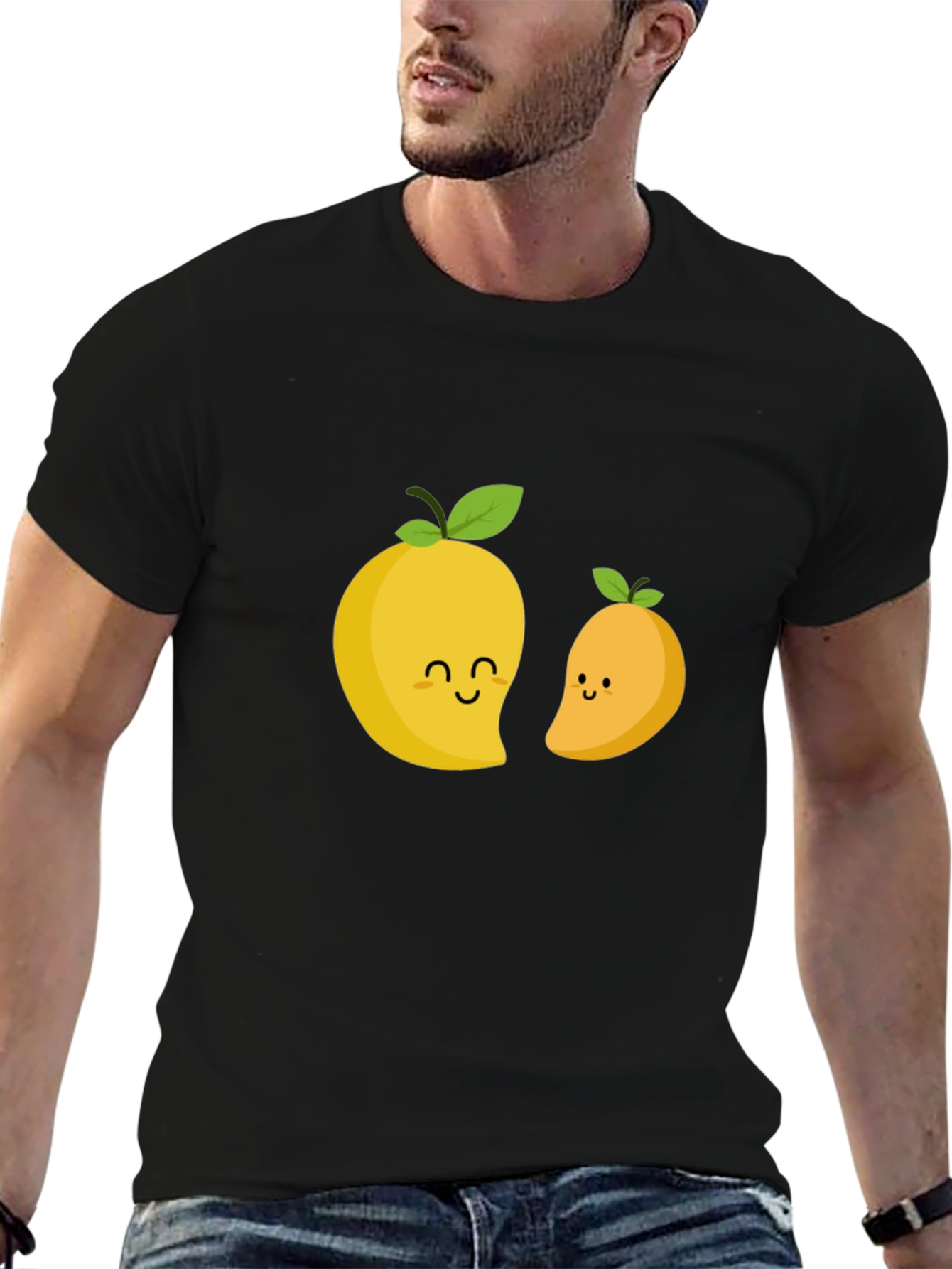 Black Cute Mango Graphic T-Shirt - Black view 6
