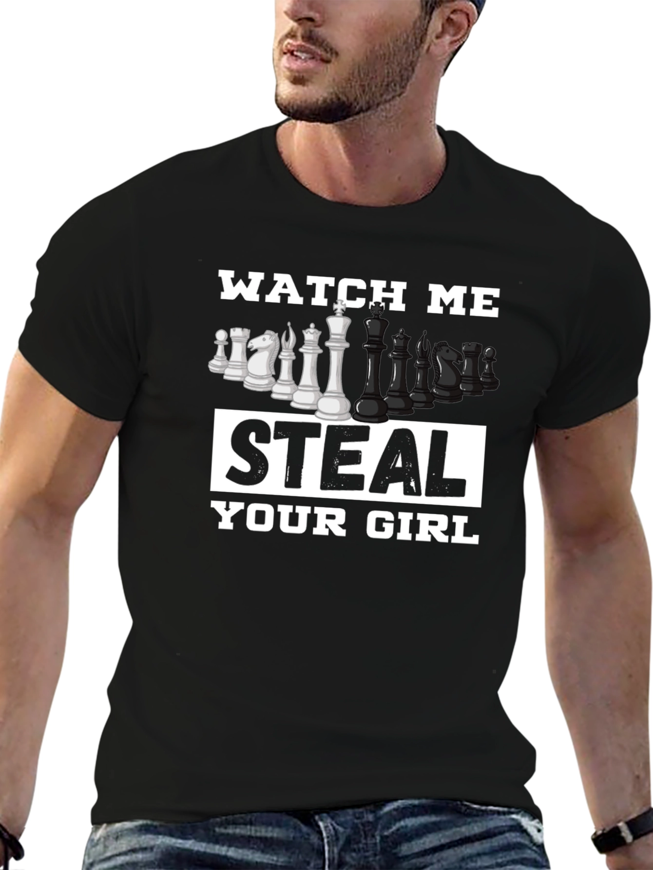Black Chess Steal Your Girl Black T-Shirt view 6