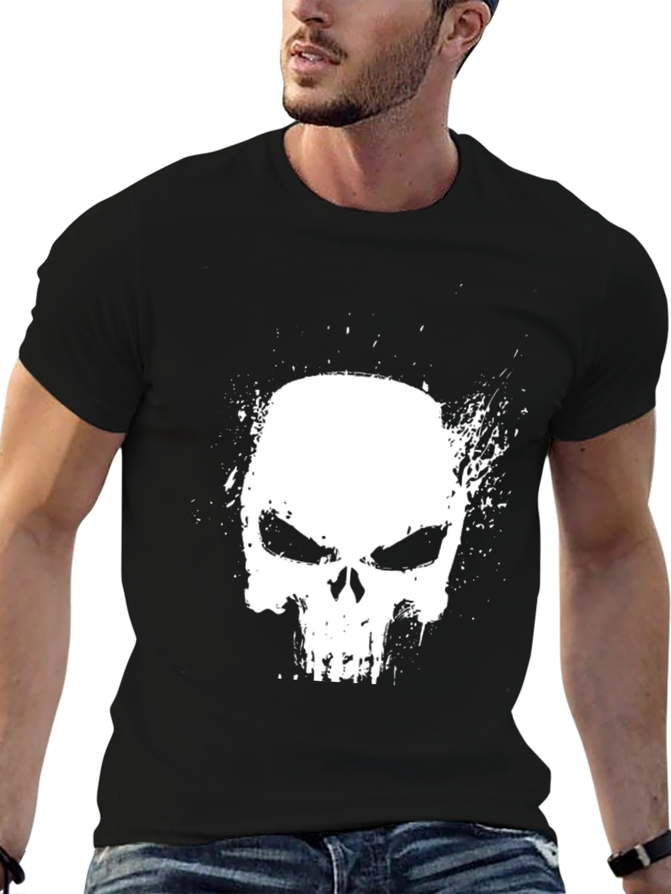 Black Skull Graphic Black T-Shirt view 6