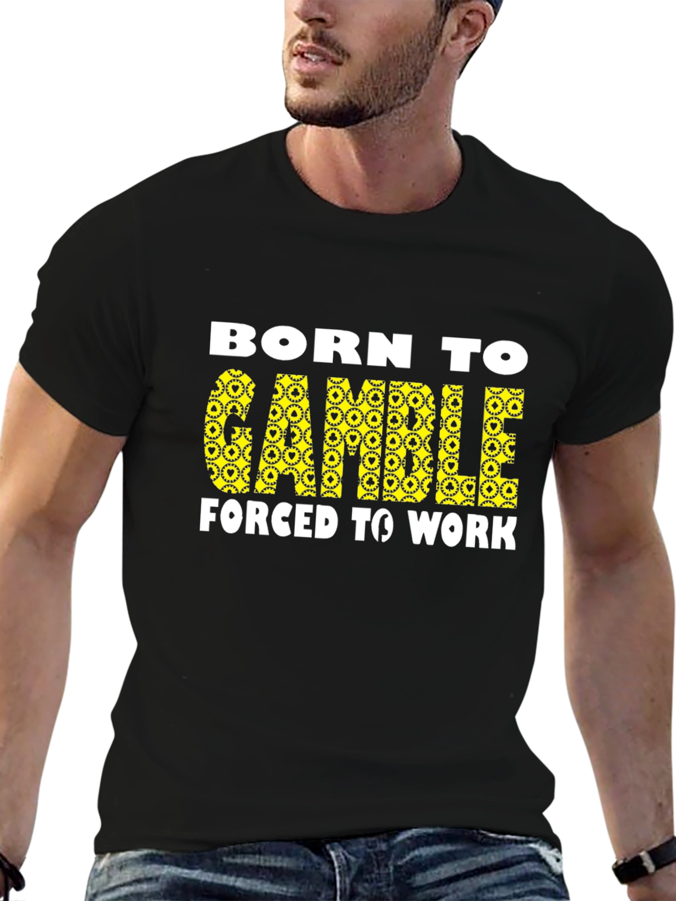 Black Born to Gamble T-Shirt view 6