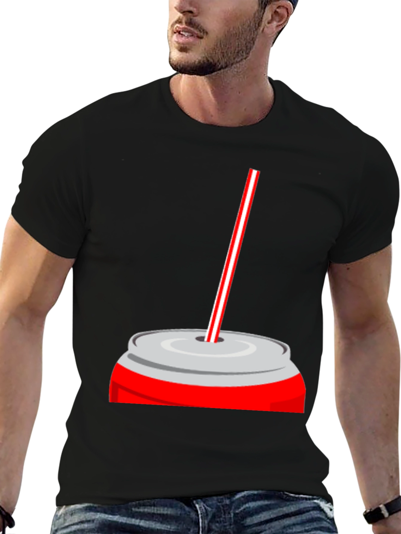 Black Soda Can T-Shirt - Refreshing & Unique Design view 6
