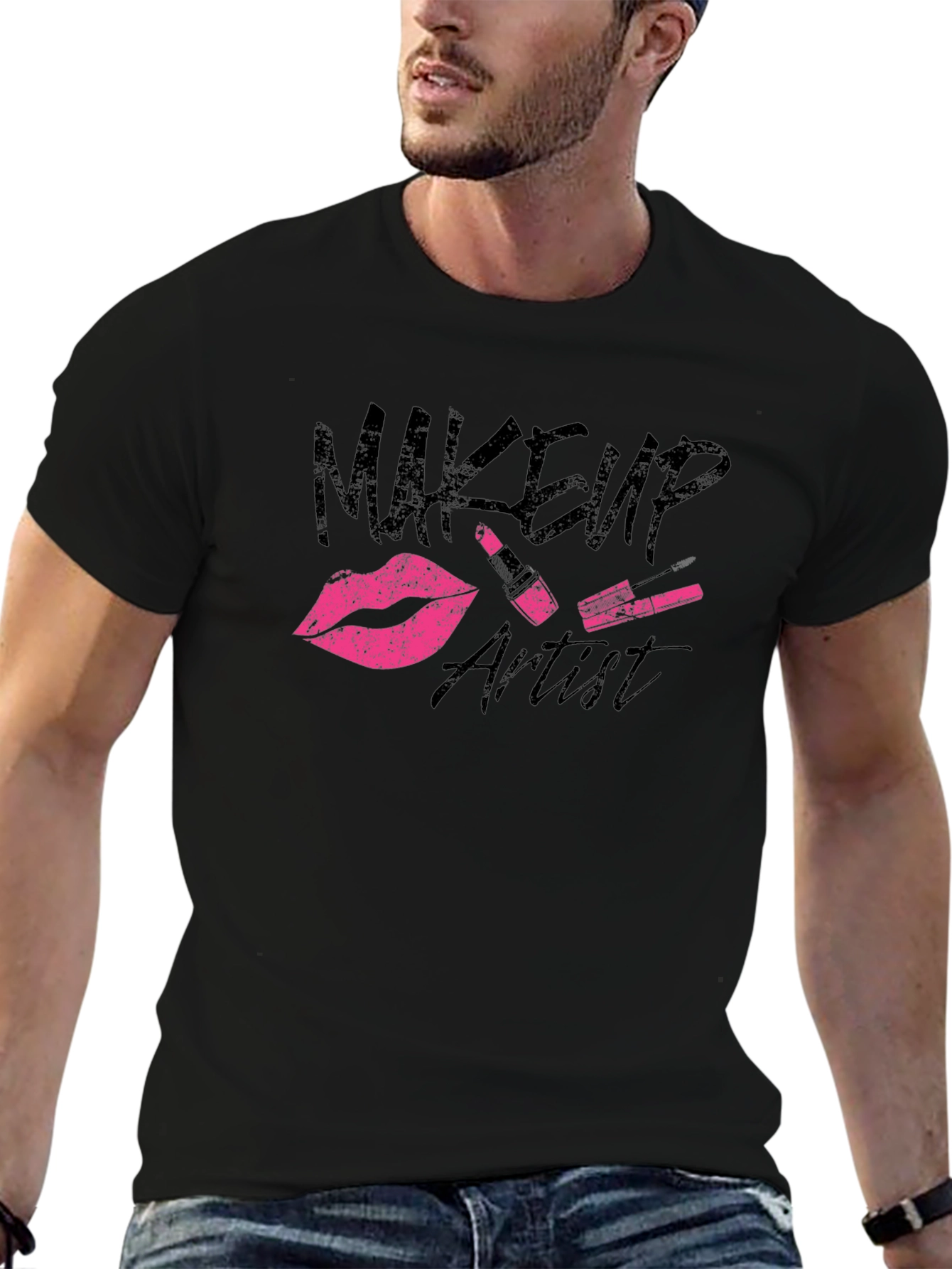 Black Makeup Artist Graphic T-Shirt - Black view 6