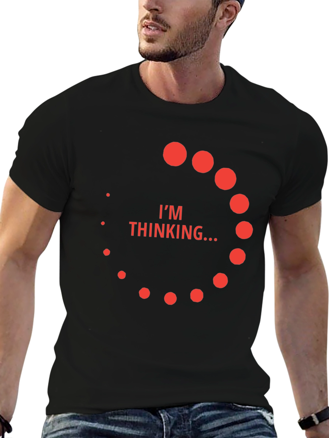 Black I'm Thinking T-Shirt - Funny Men's Tee view 6