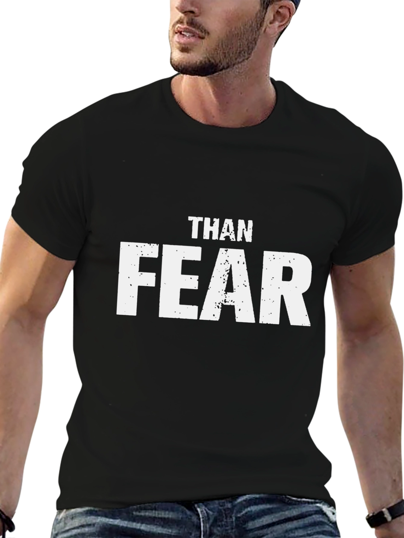 Black Than Fear Graphic Tee - Motivational T-Shirt view 6