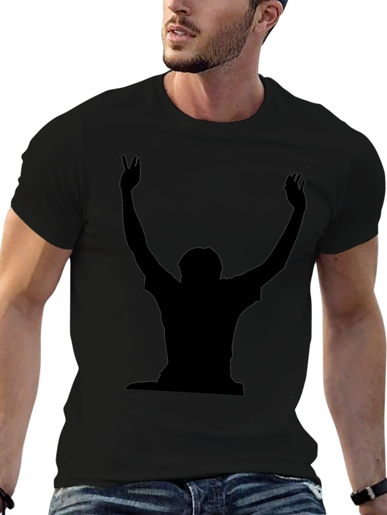 Black Silhouette Graphic T-Shirt - Black view 6