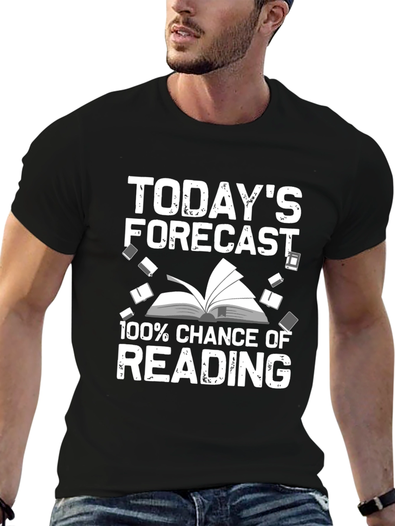 Black Reading Forecast T-Shirt: Book Lover Gift view 6