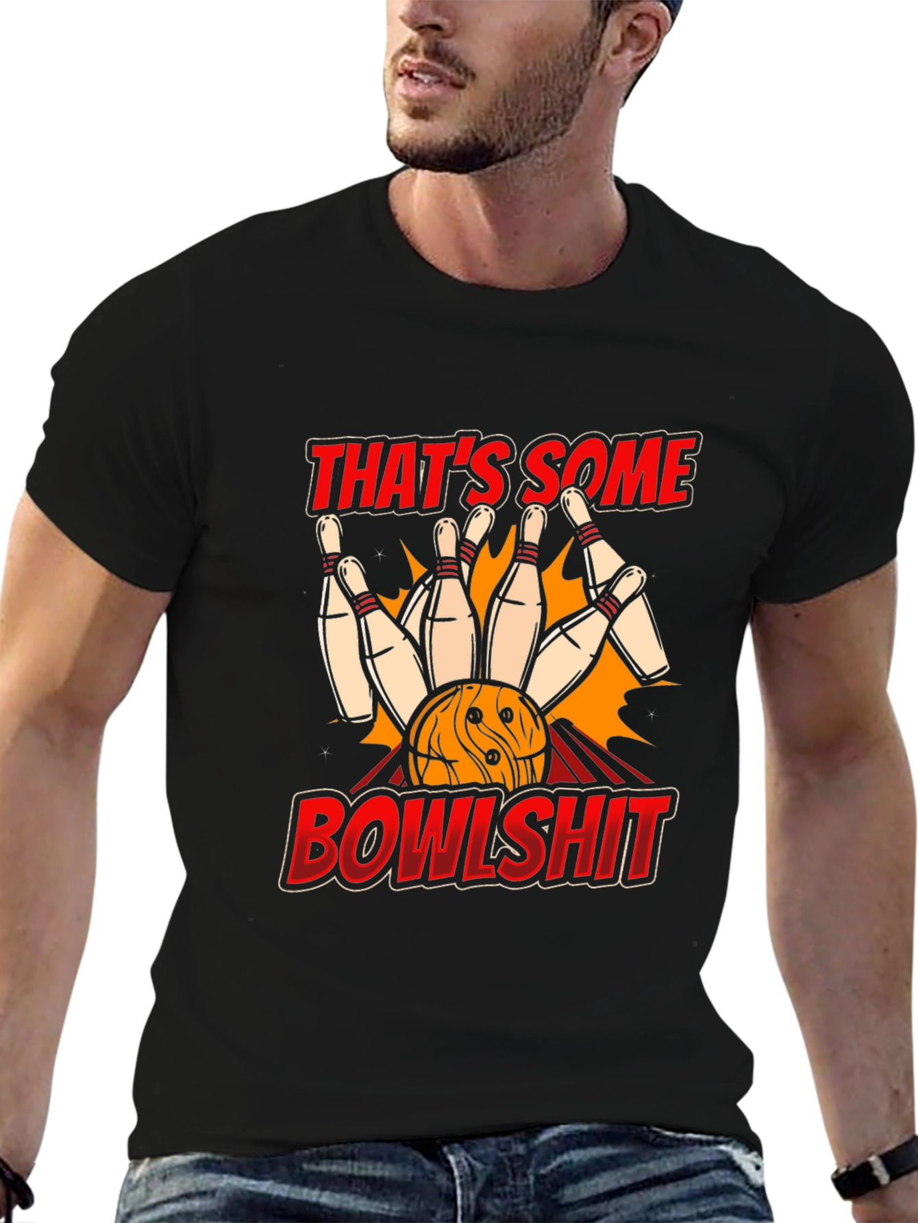 Black That's Some Bowlshit T-Shirt view 6