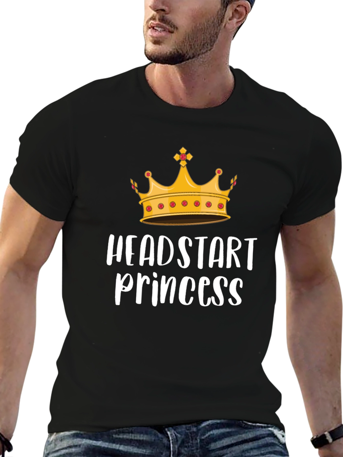 Black Headstart Princess Graphic Tee - Black Cotton T-Shirt view 6