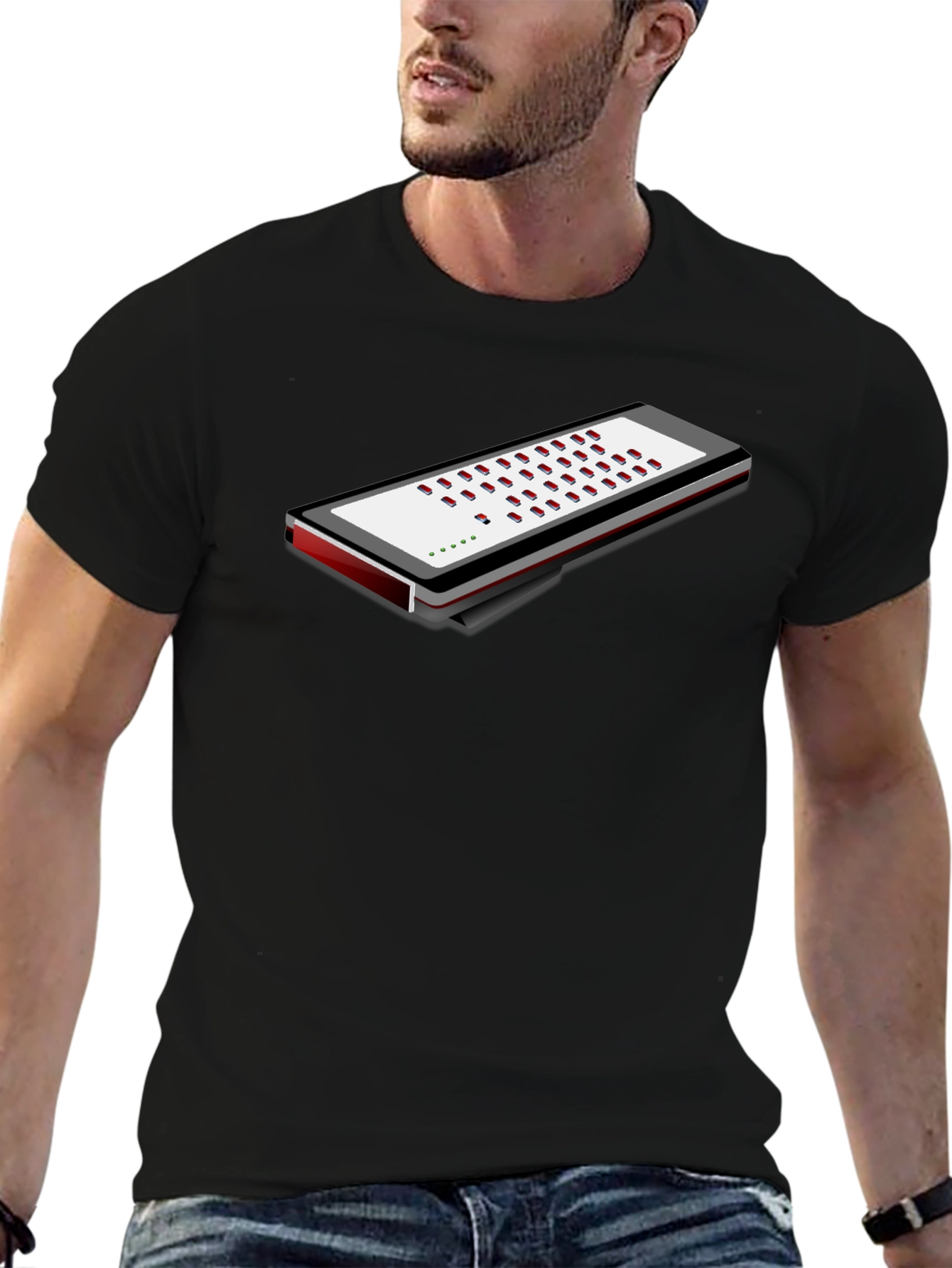 Black Novelty Musical Keyboard T-Shirt view 6