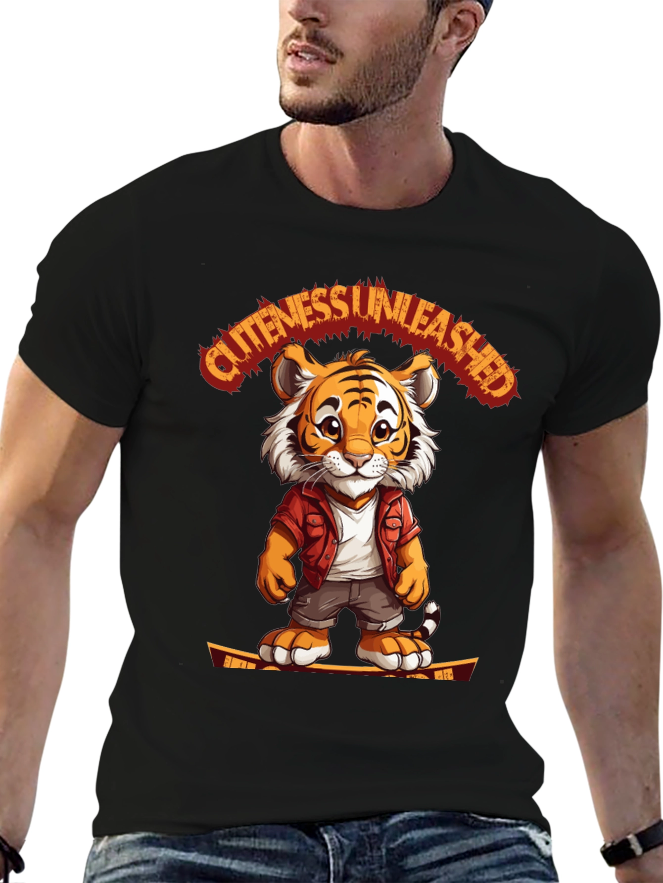 Black Cute Tiger Graphic Tee - Unleash the Cuteness! view 6