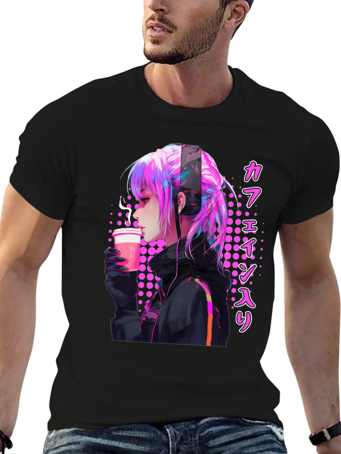 Anime Girl Caffeine T-Shirt - 6